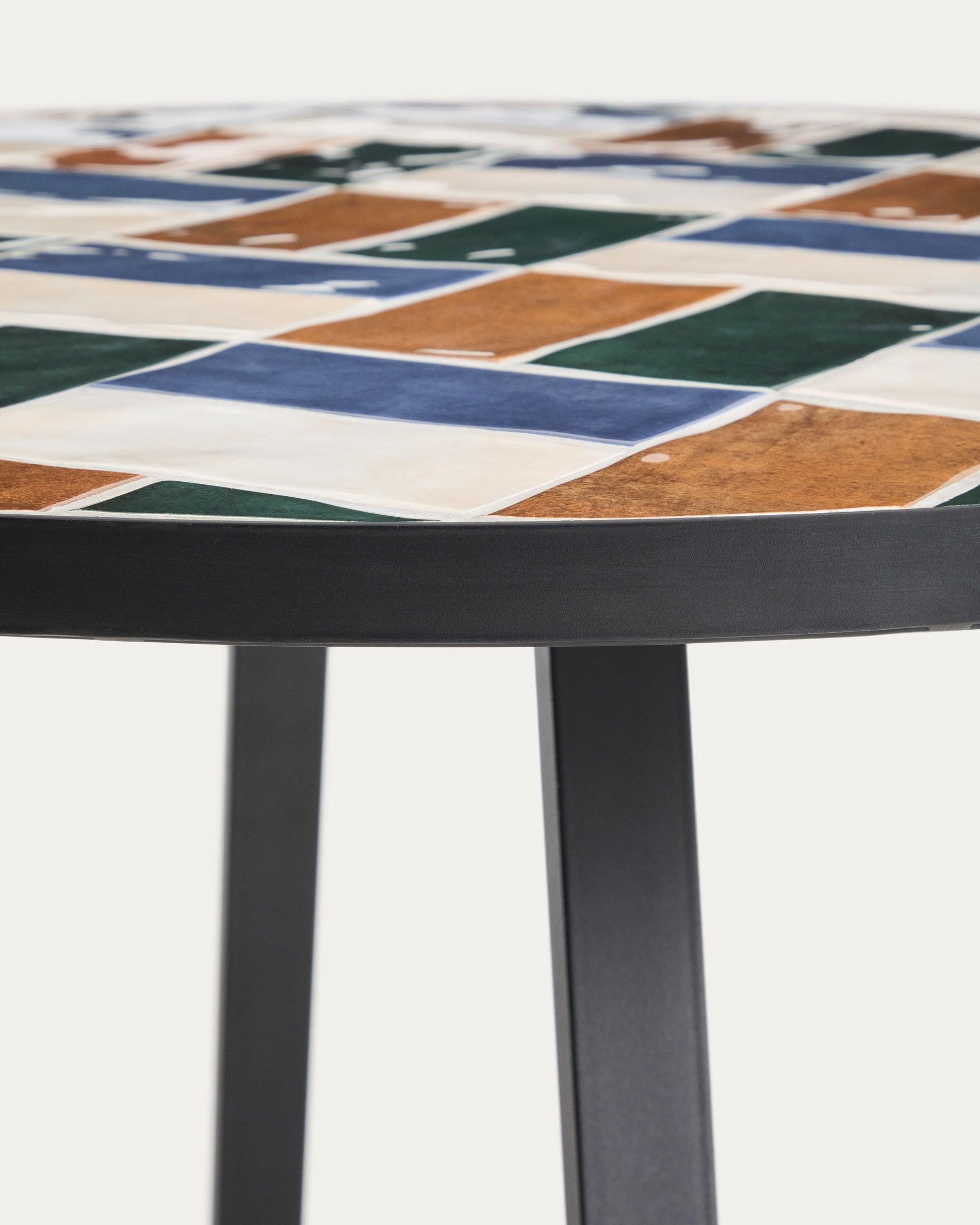 TELLA Multicolored Garden Table with Graphite Base