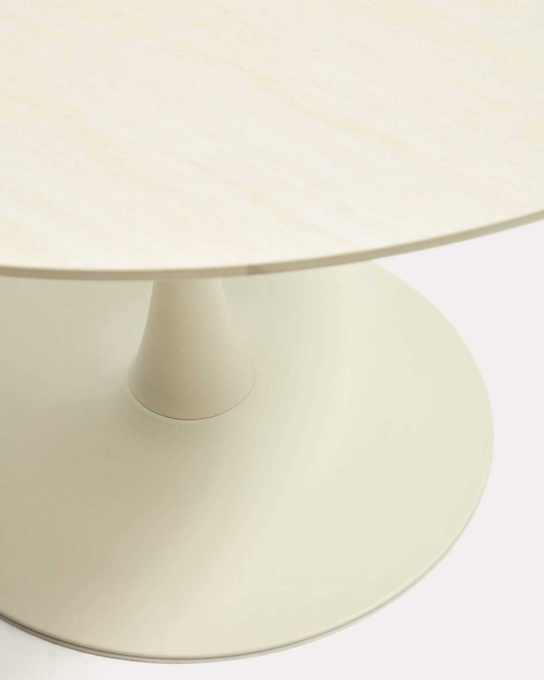 Stół okrągły VEDIRA kremowy z ceramicznym blatem