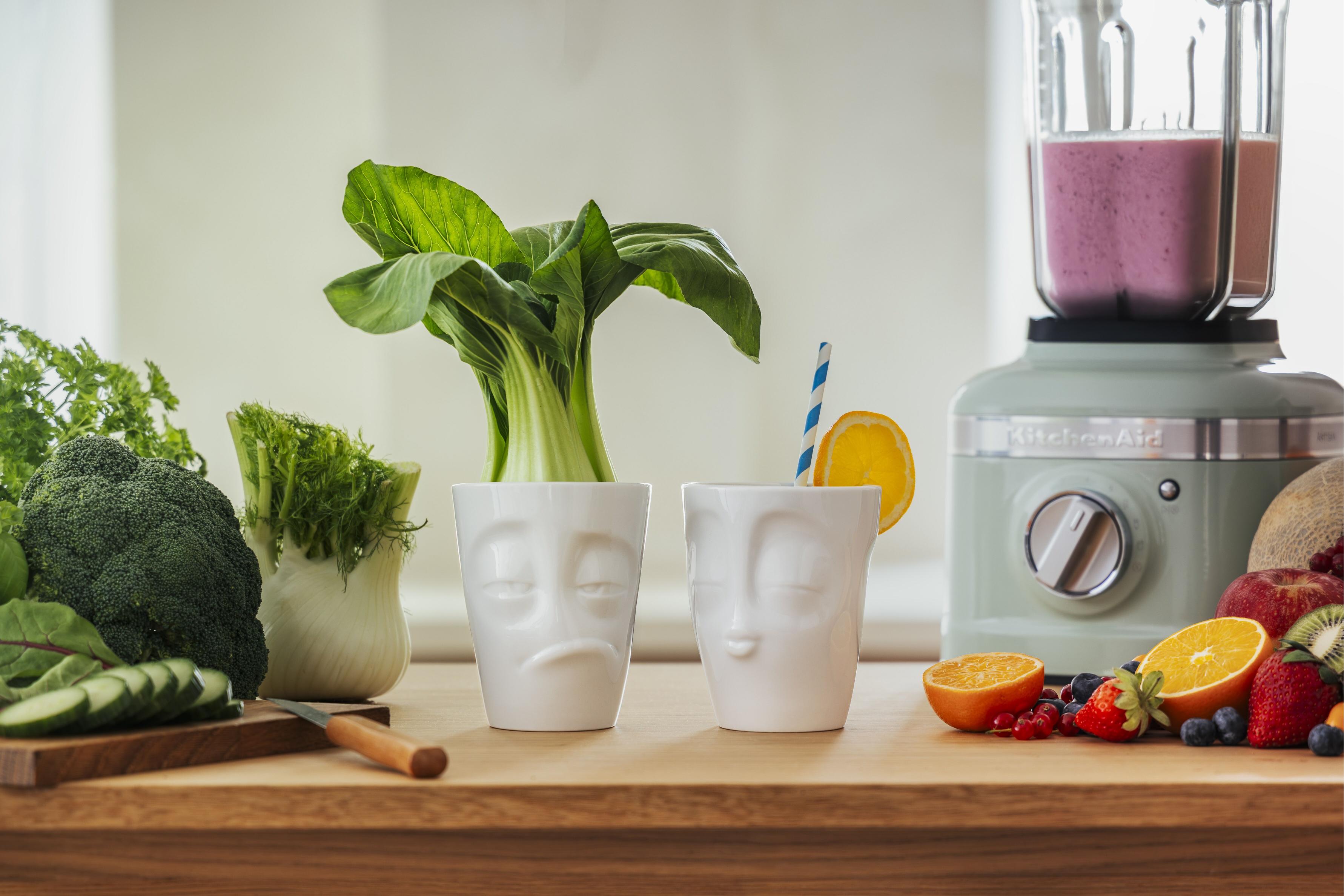 Zestaw kubków KISSING & SNOOZY biały