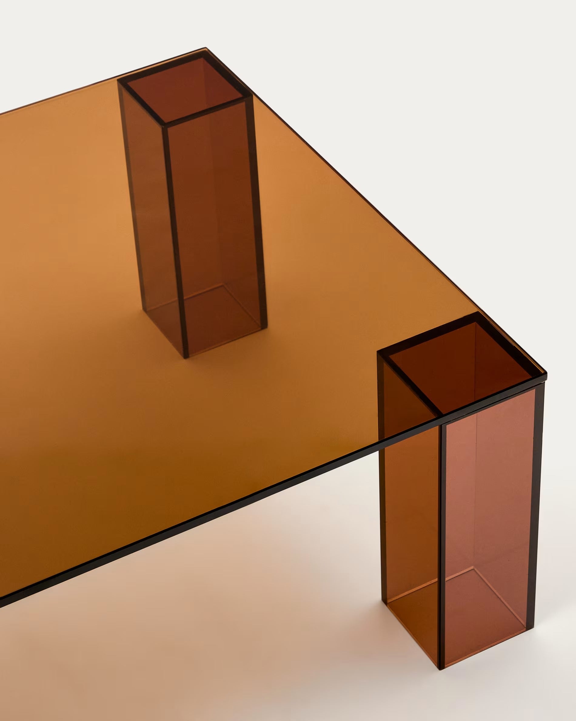 ADULARIA Coffee Table Brown Tempered Glass