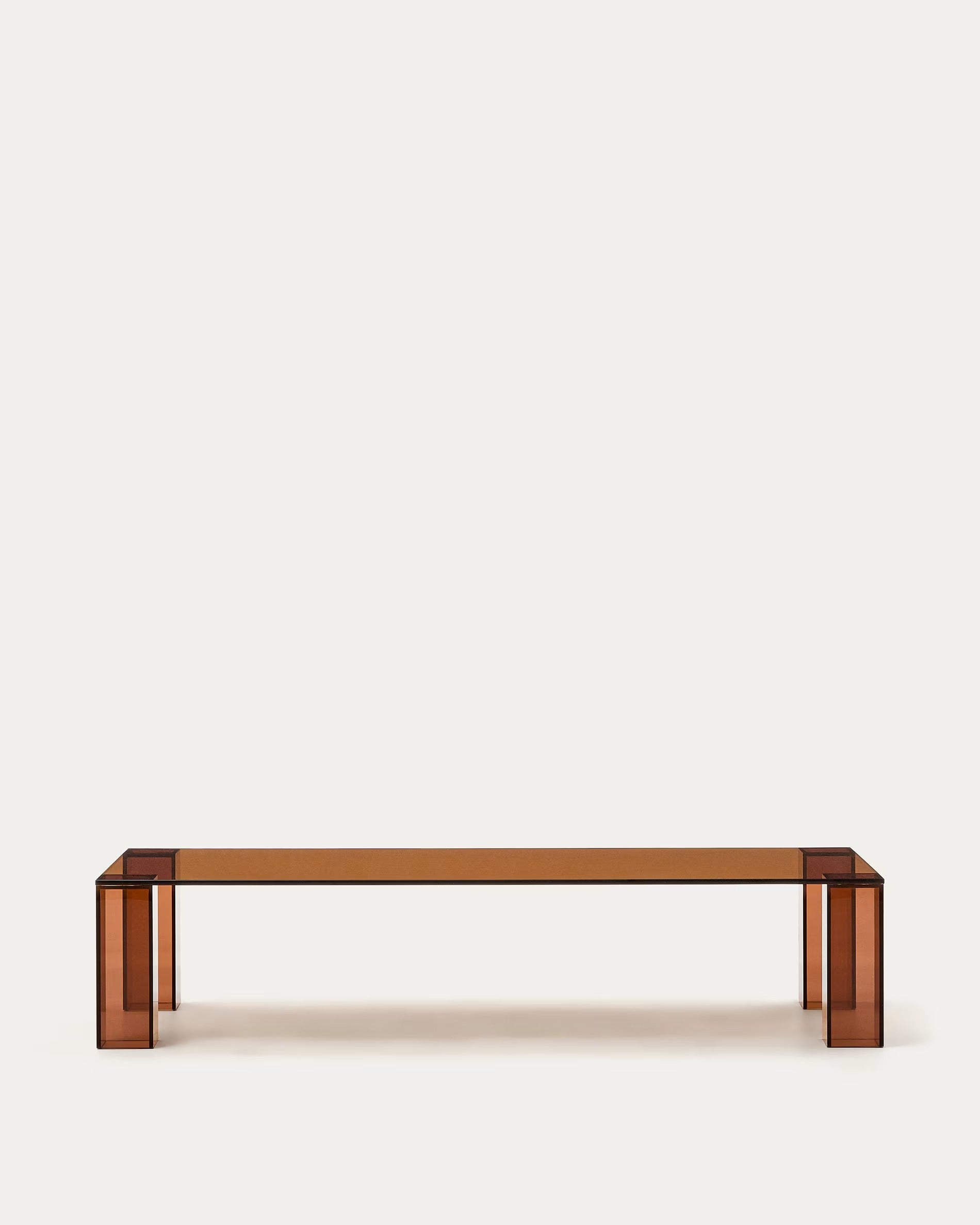 ADULARIA Coffee Table Brown Tempered Glass