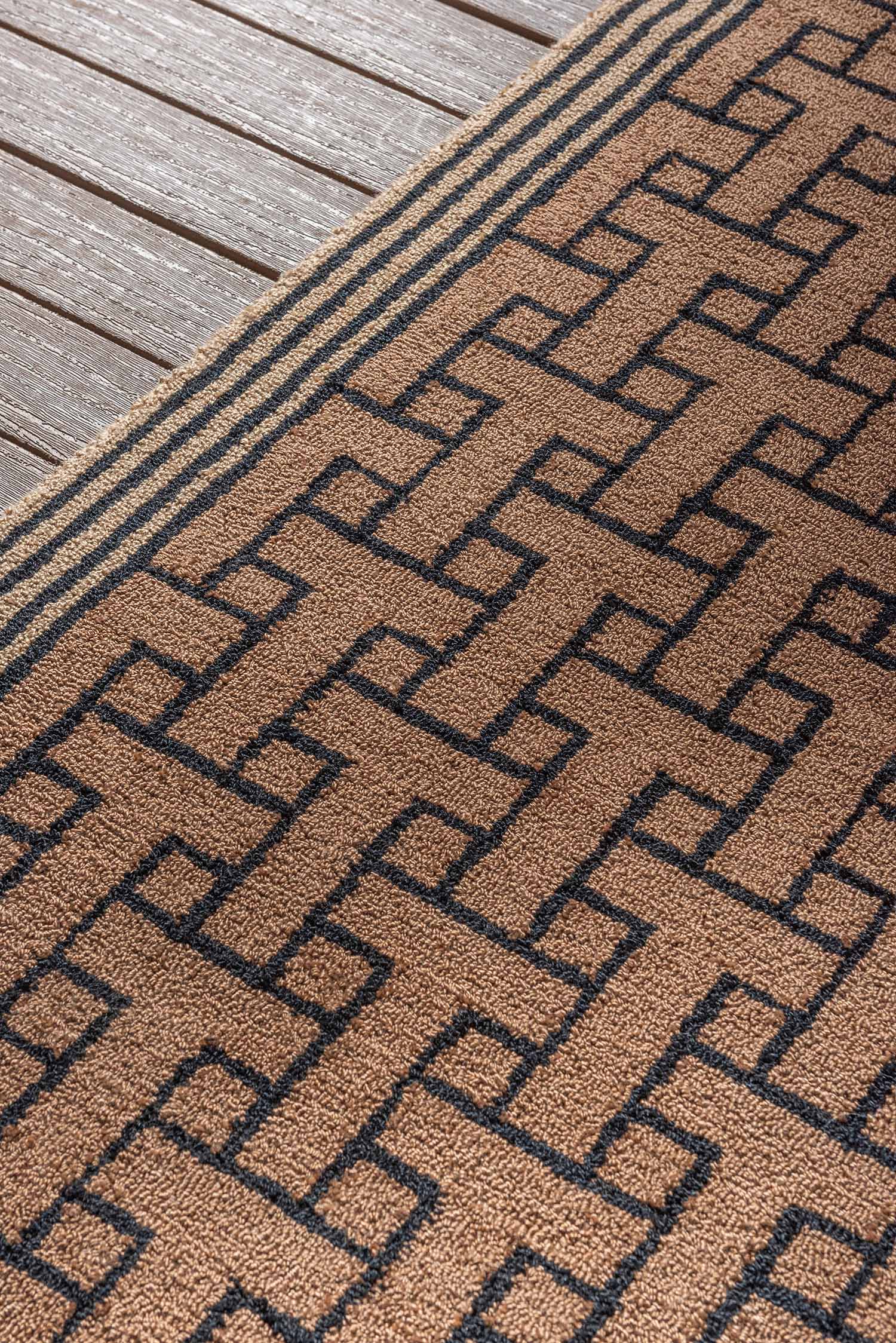 T-MONOGRAM brauner Outdoor-Teppich