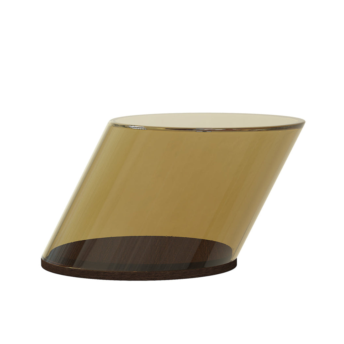 Kaffeetisch TILT mit bernsteinfarbenem Glas