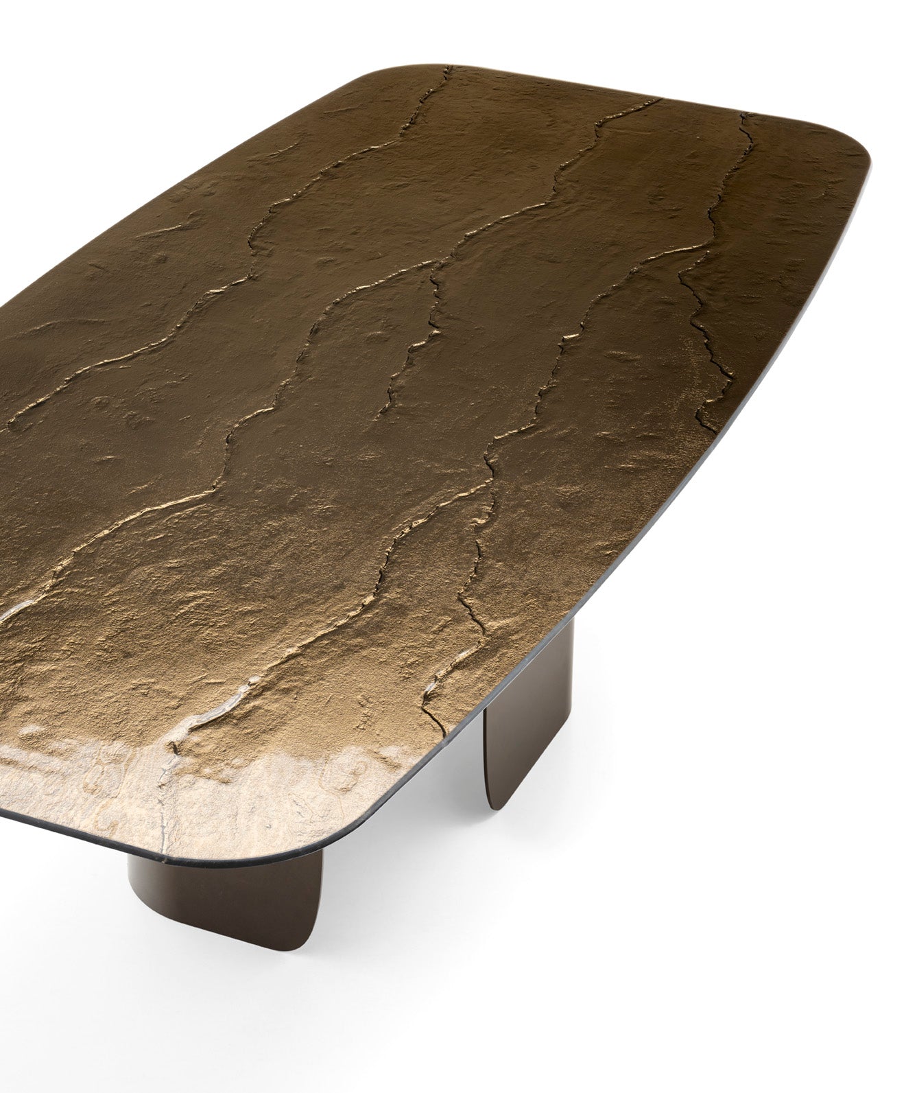 TWINS Table with Brown Glass Top and Brown Base
