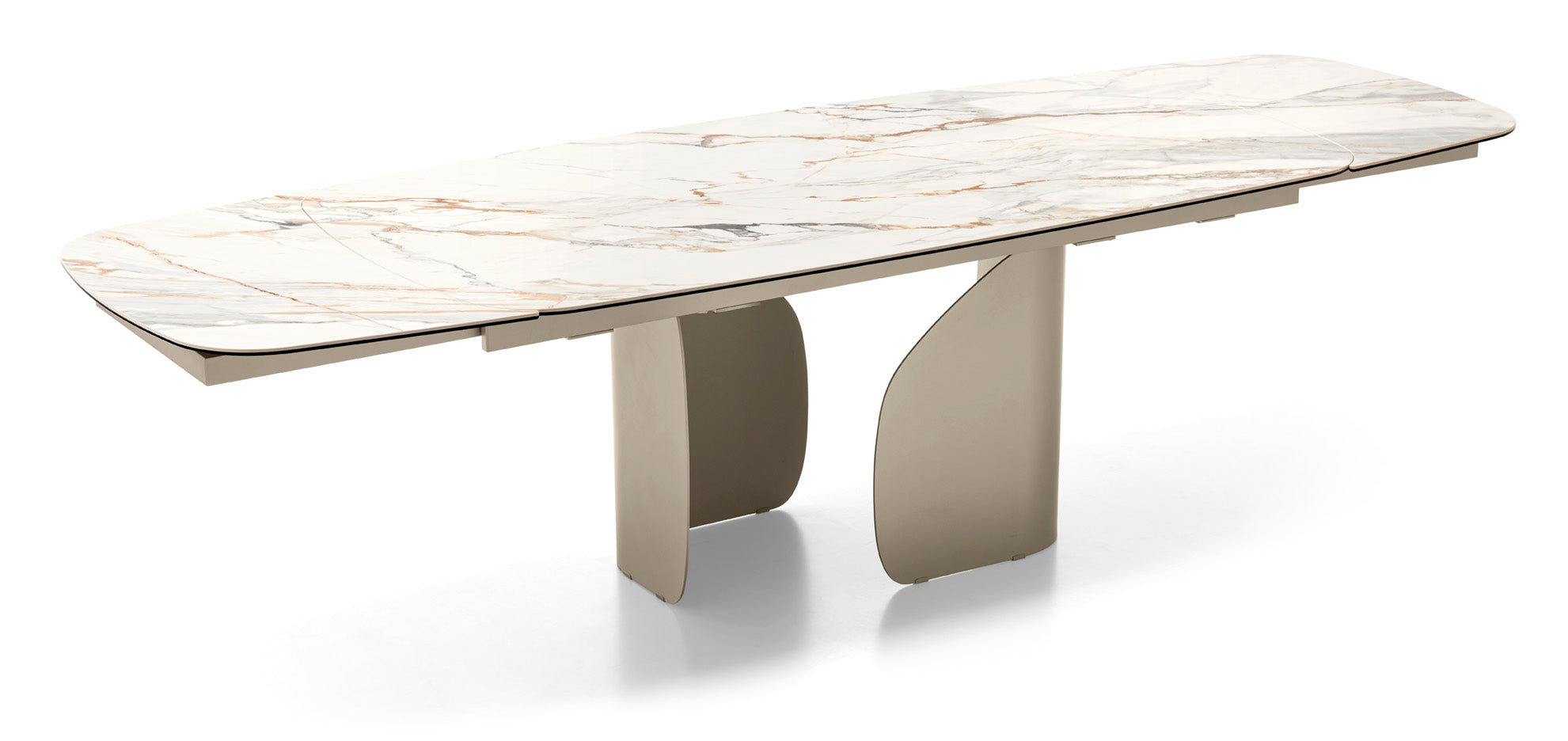 TWINS Extendable Table with Beige Top and Beige Base