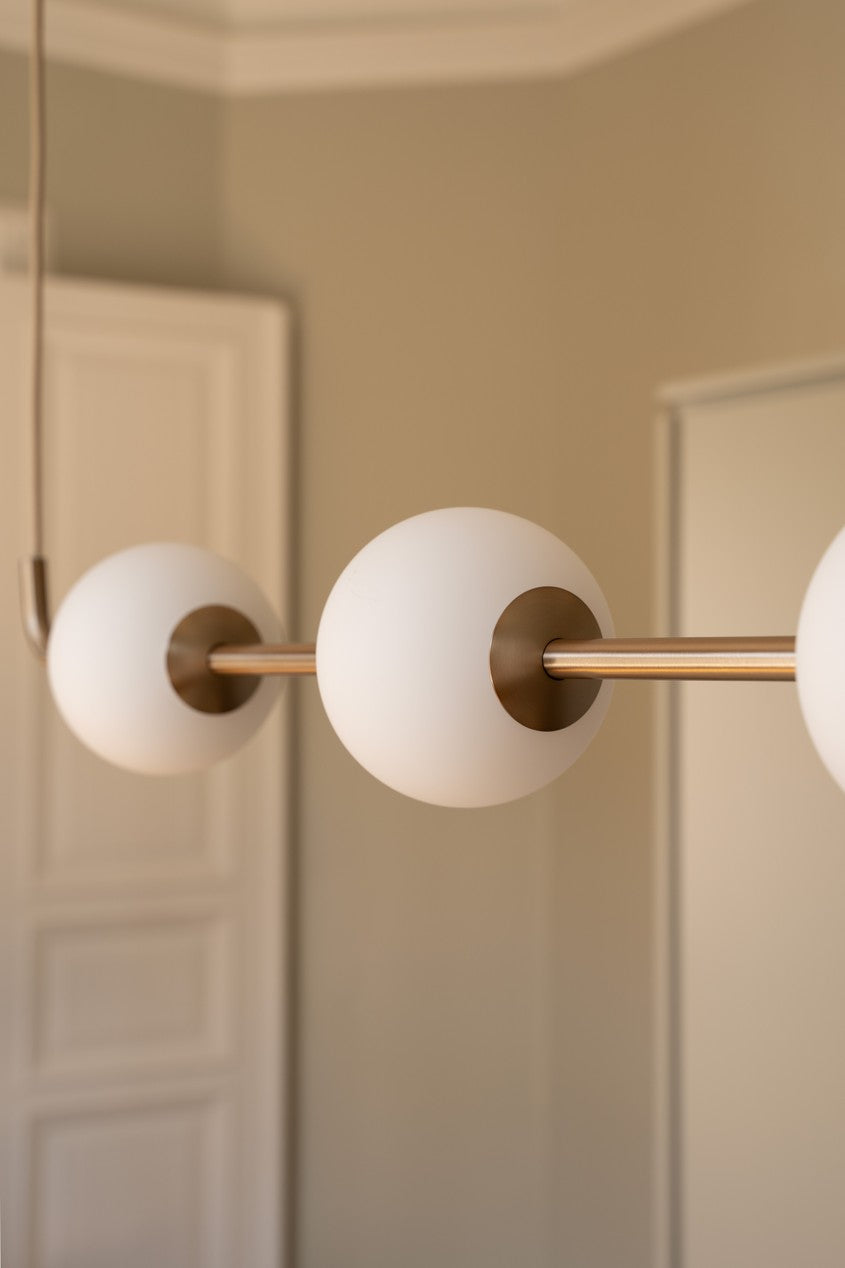 Lampa wisząca AUDREY LINEAR biały ze złotą wstawką