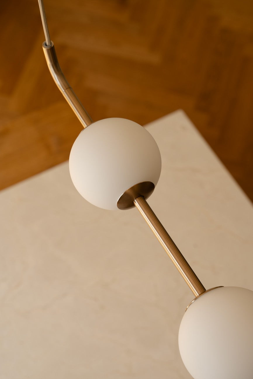 Lampa wisząca AUDREY LINEAR biały ze złotą wstawką