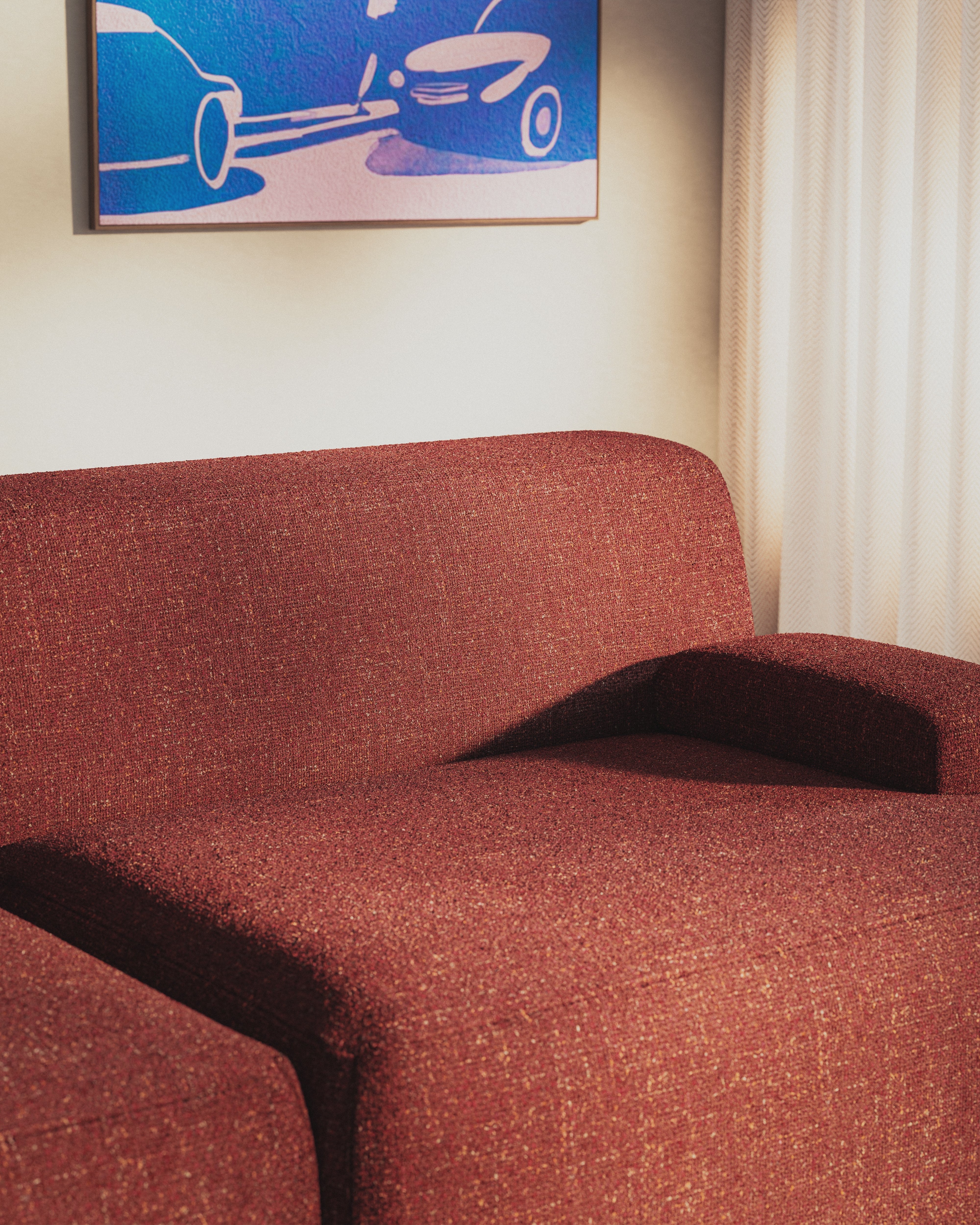 Sofa modułowa 2-osobowa UMI kasztanowy czerwony