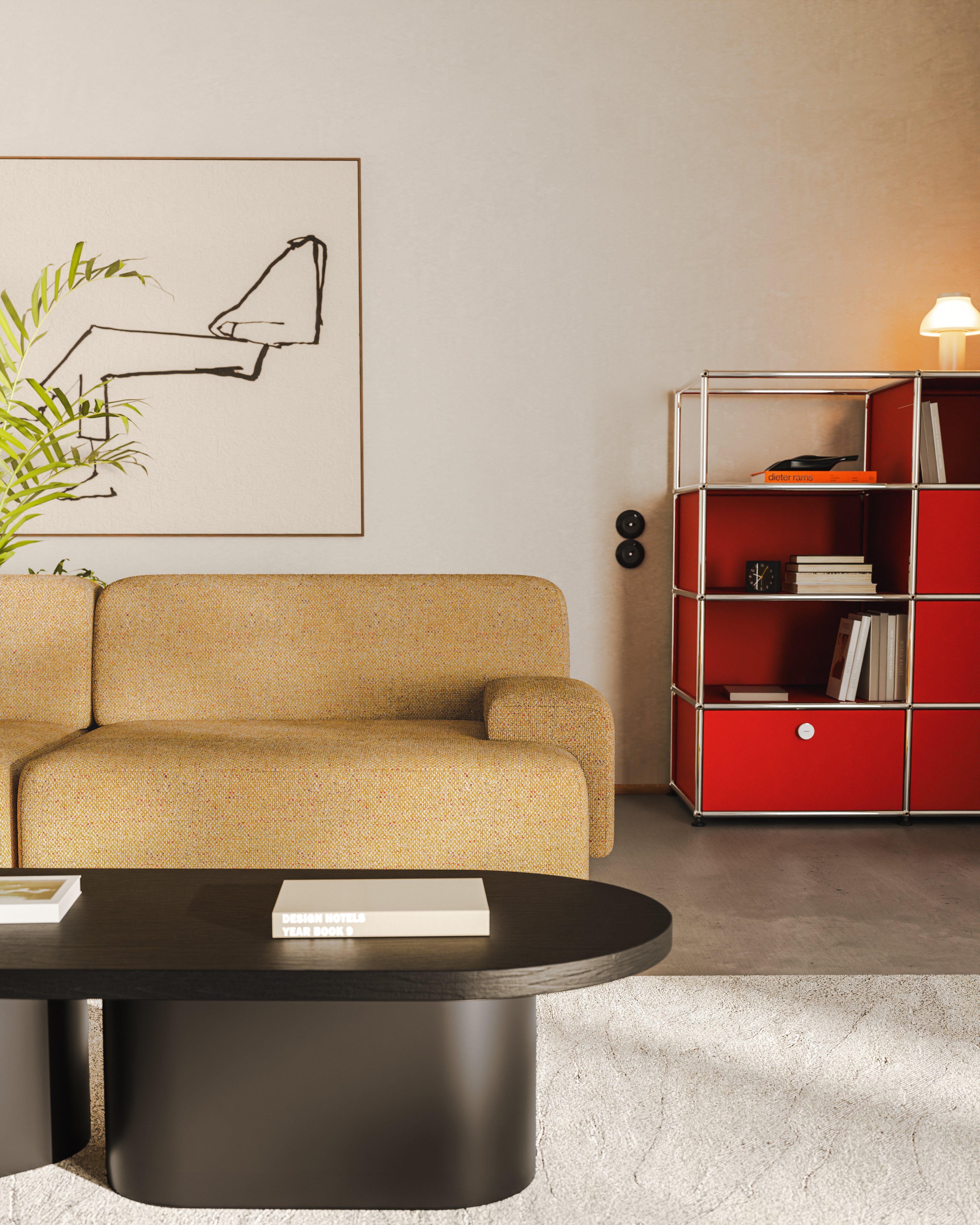 2-seater modular sofa autumn orange [Amelia]