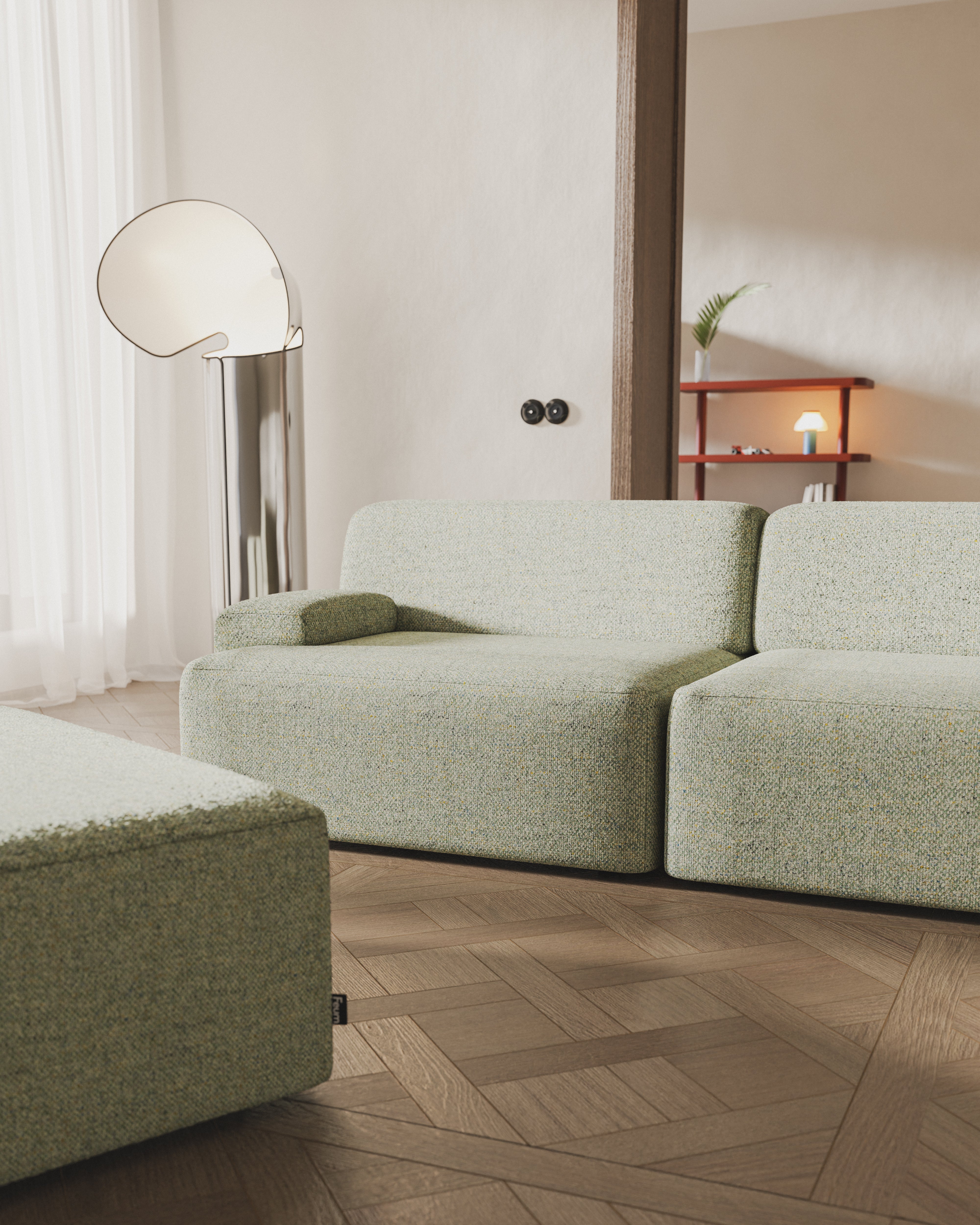 3-seater modular sofa light green [Amelia]