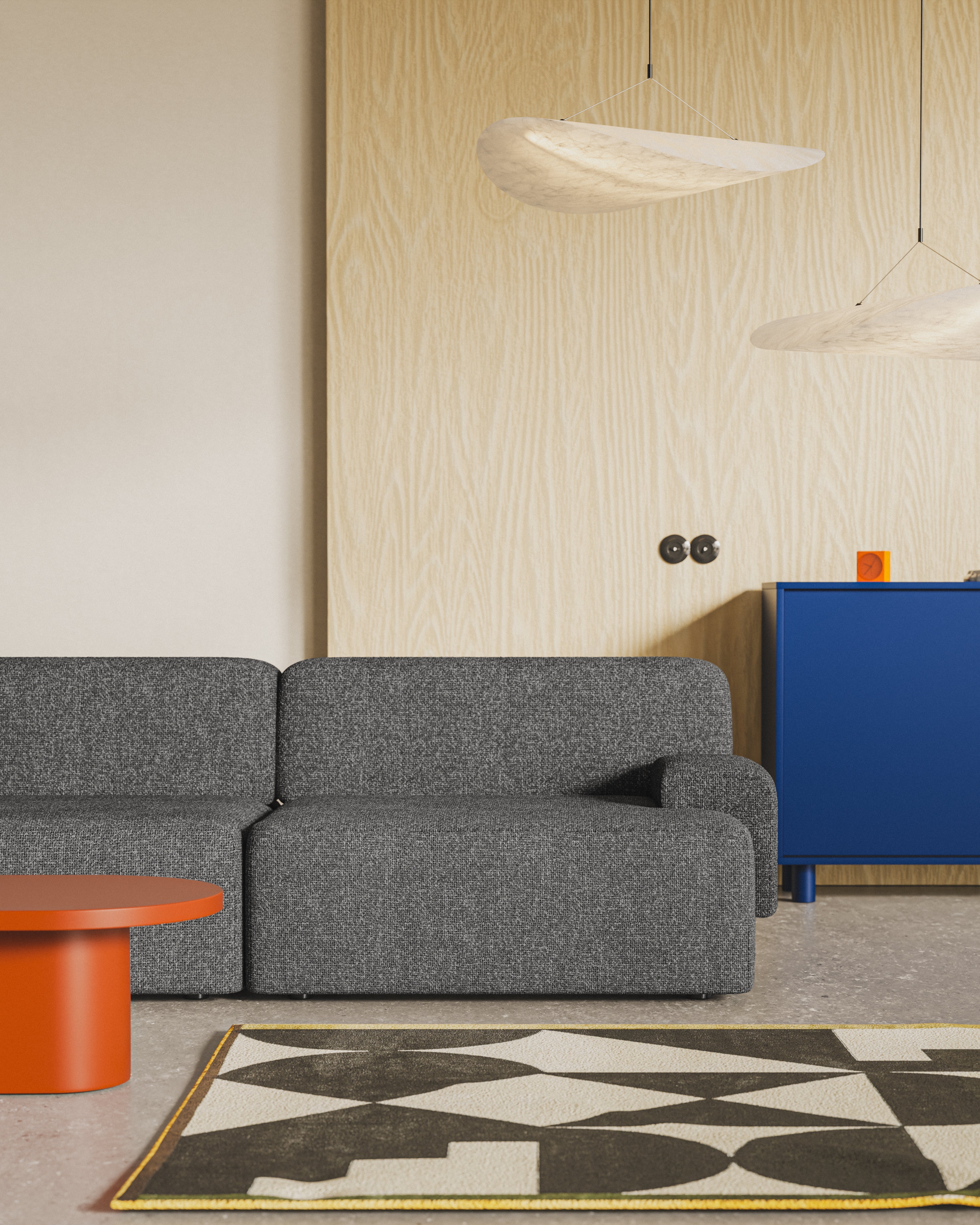 Modularsofa für 3 Personen UMI grau [Amelia]