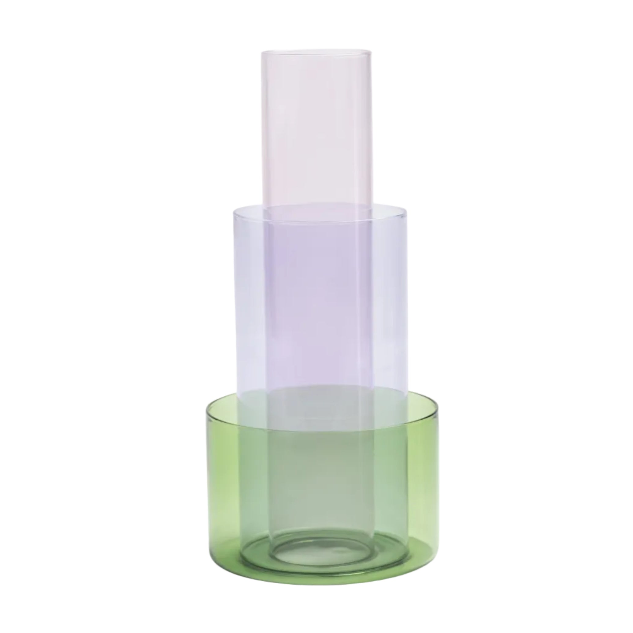 Vase AMPHI rosa mit lila und grün