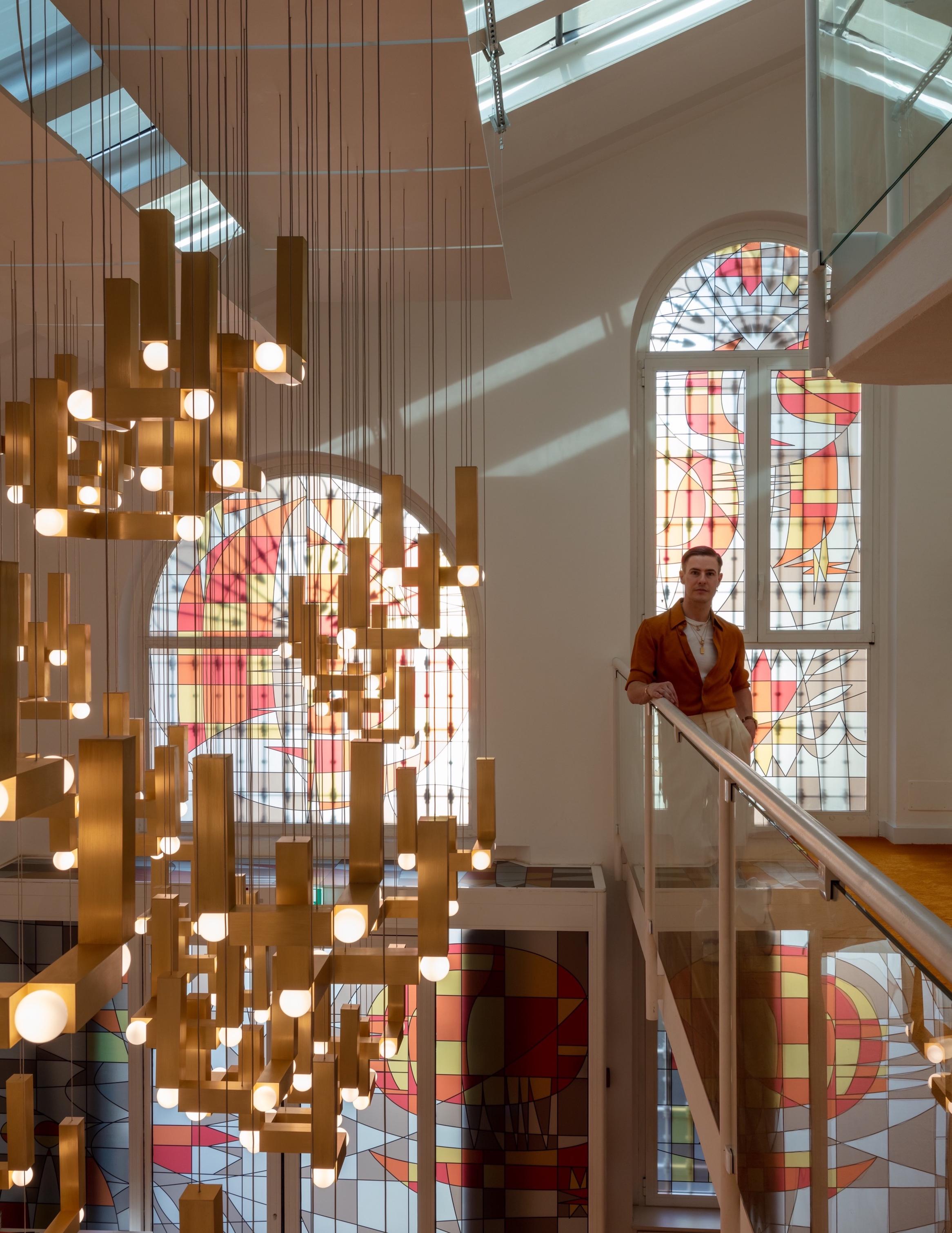 Lampa wisząca VESPER DUO opalowy klosz ze srebrnym wykończeniem