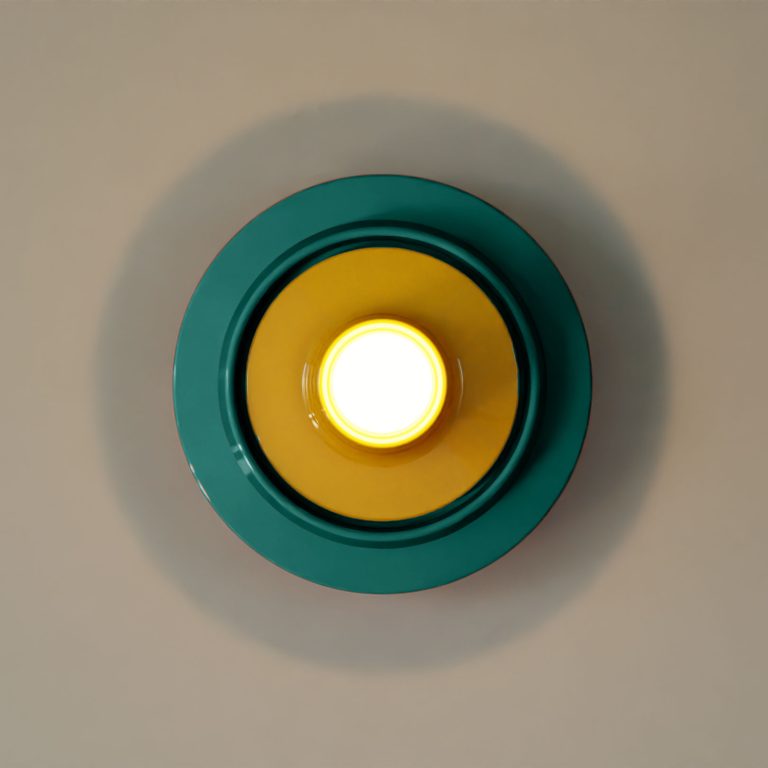 Kinkiet ceramiczny VOILÀ zielony petrol z żółtym