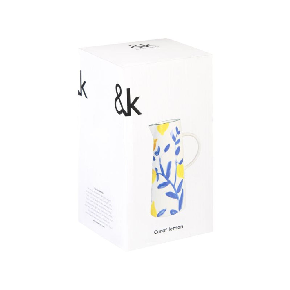 Karafka LEMON TWIG weiß mit Gelb und Blau