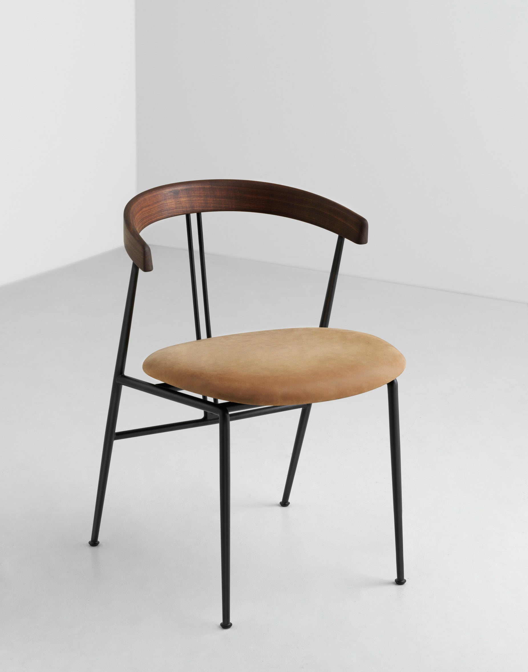 Upholstered Chair VIOLIN Walnut Wood