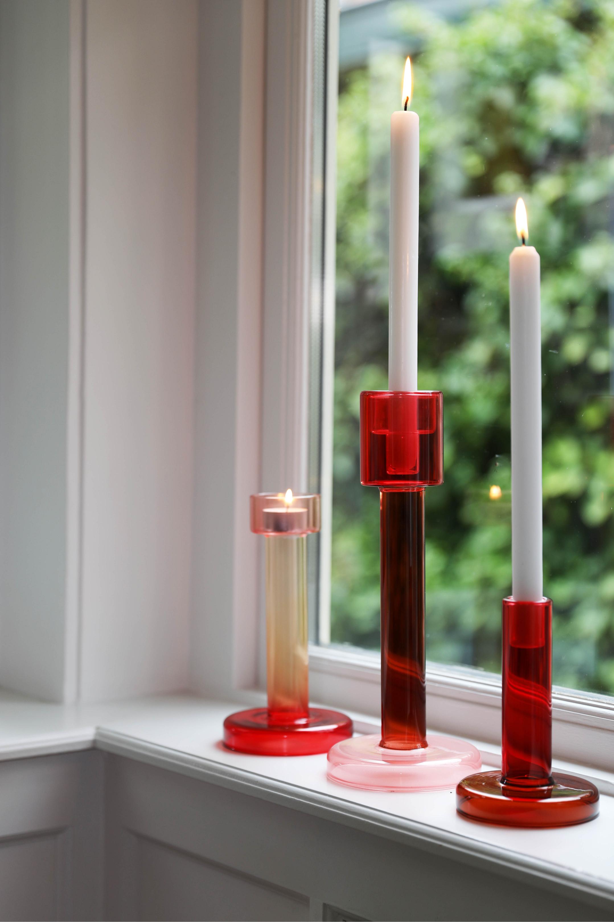 Red BOLE Tealight Candle Holder with Pink