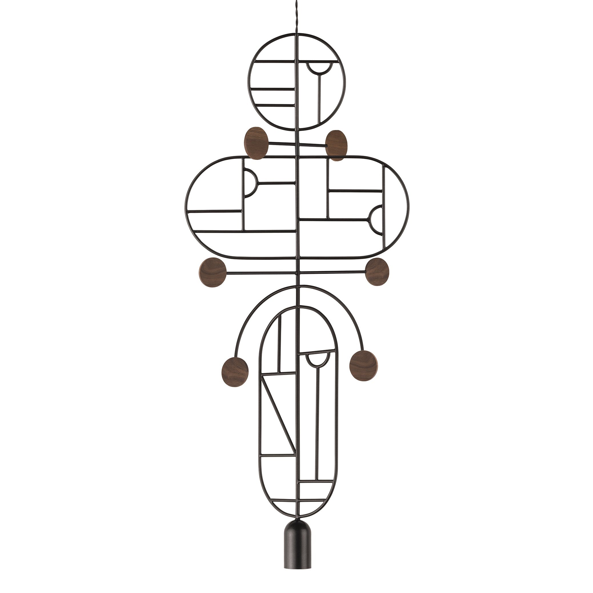 Pendelleuchte WOODEN DOTS WDS19 grafit mit Nussbaumholz