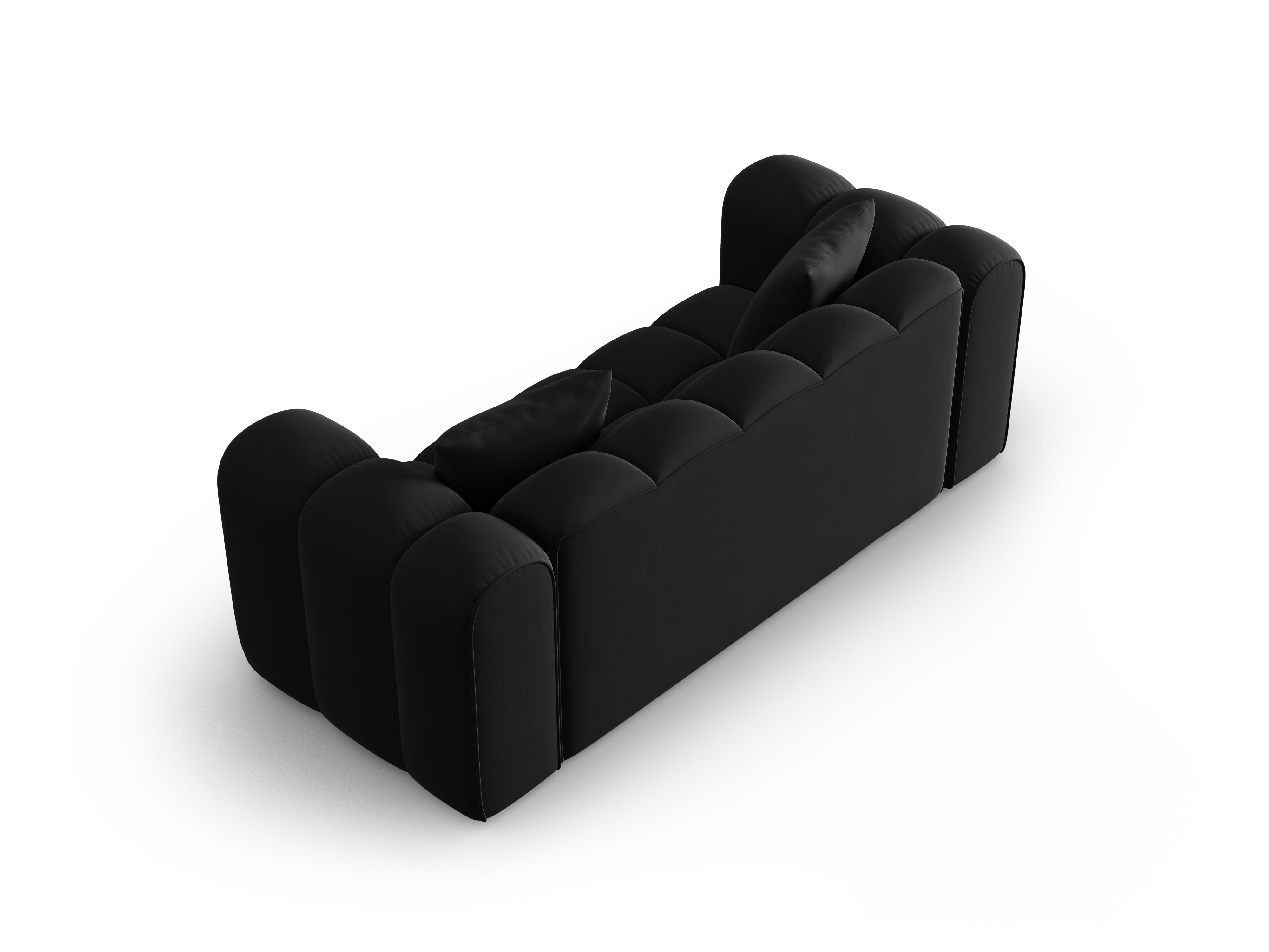 Sofa aksamitna 2-osobowa HALLEY czarny