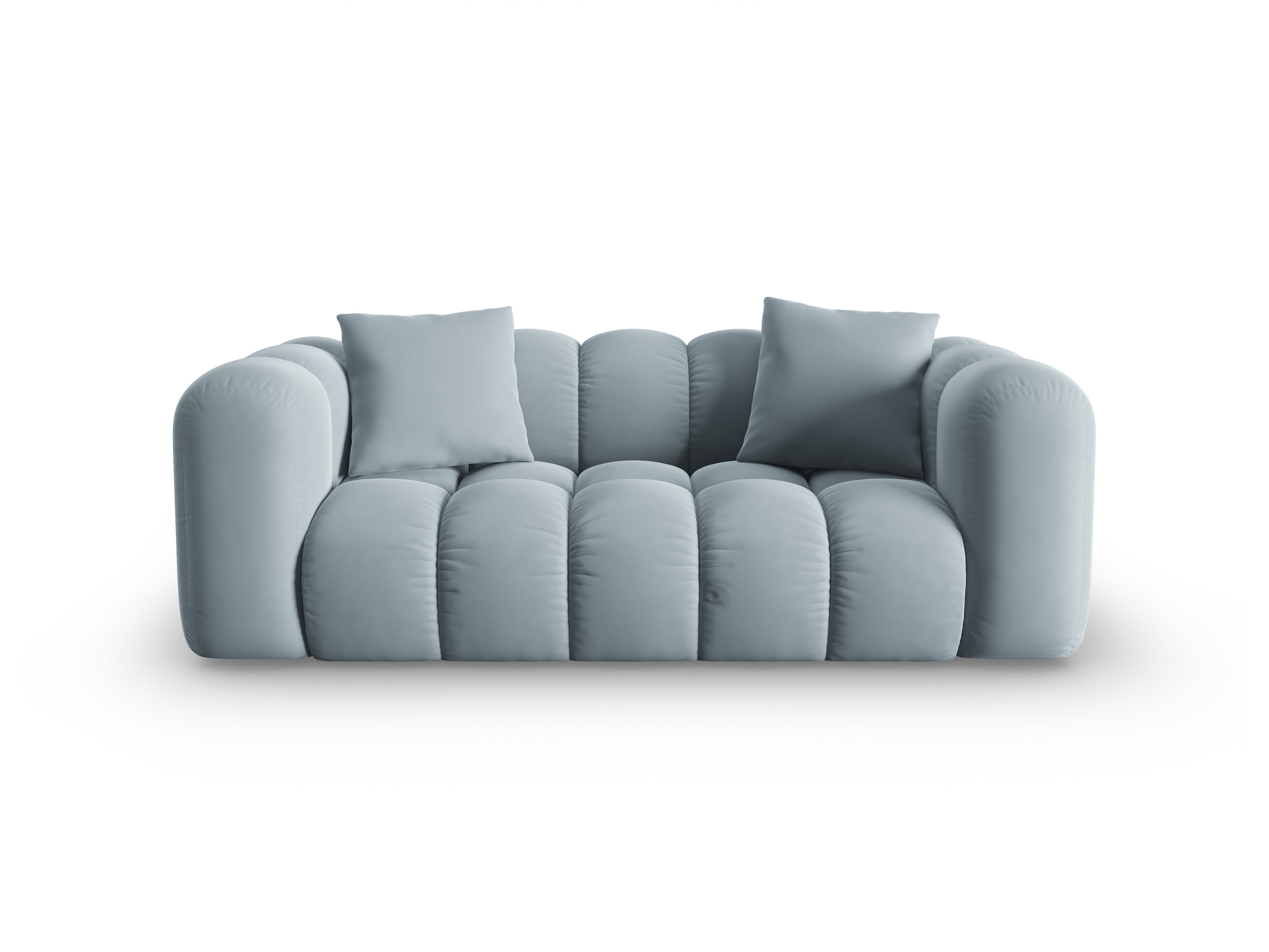 Sofa aksamitna 2-osobowa HALLEY jasnoniebieski