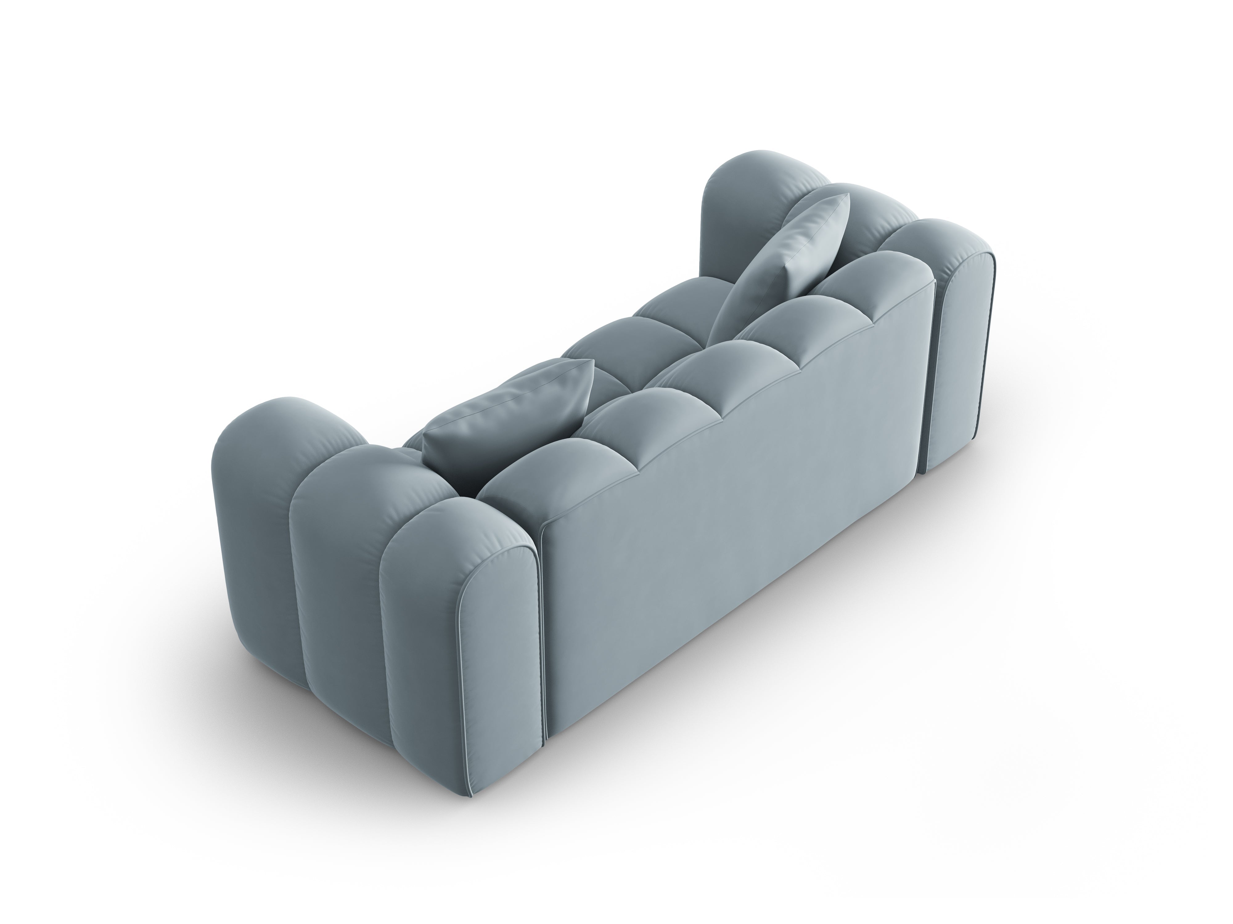 Sofa aksamitna 2-osobowa HALLEY jasnoniebieski