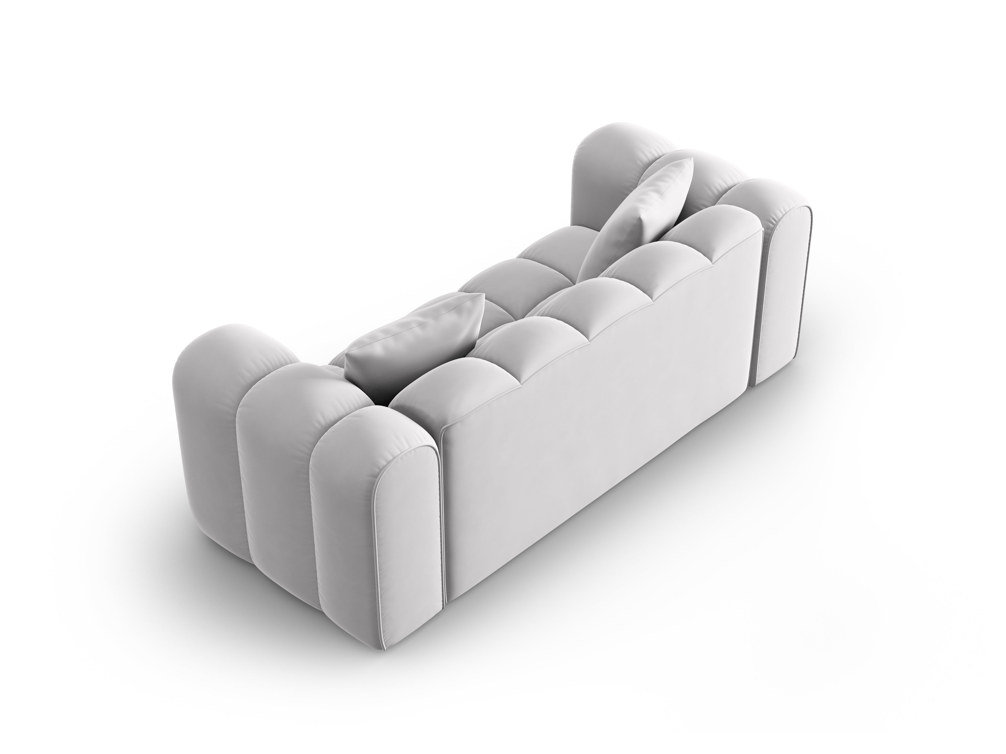 Sofa aksamitna 2-osobowa HALLEY srebrny