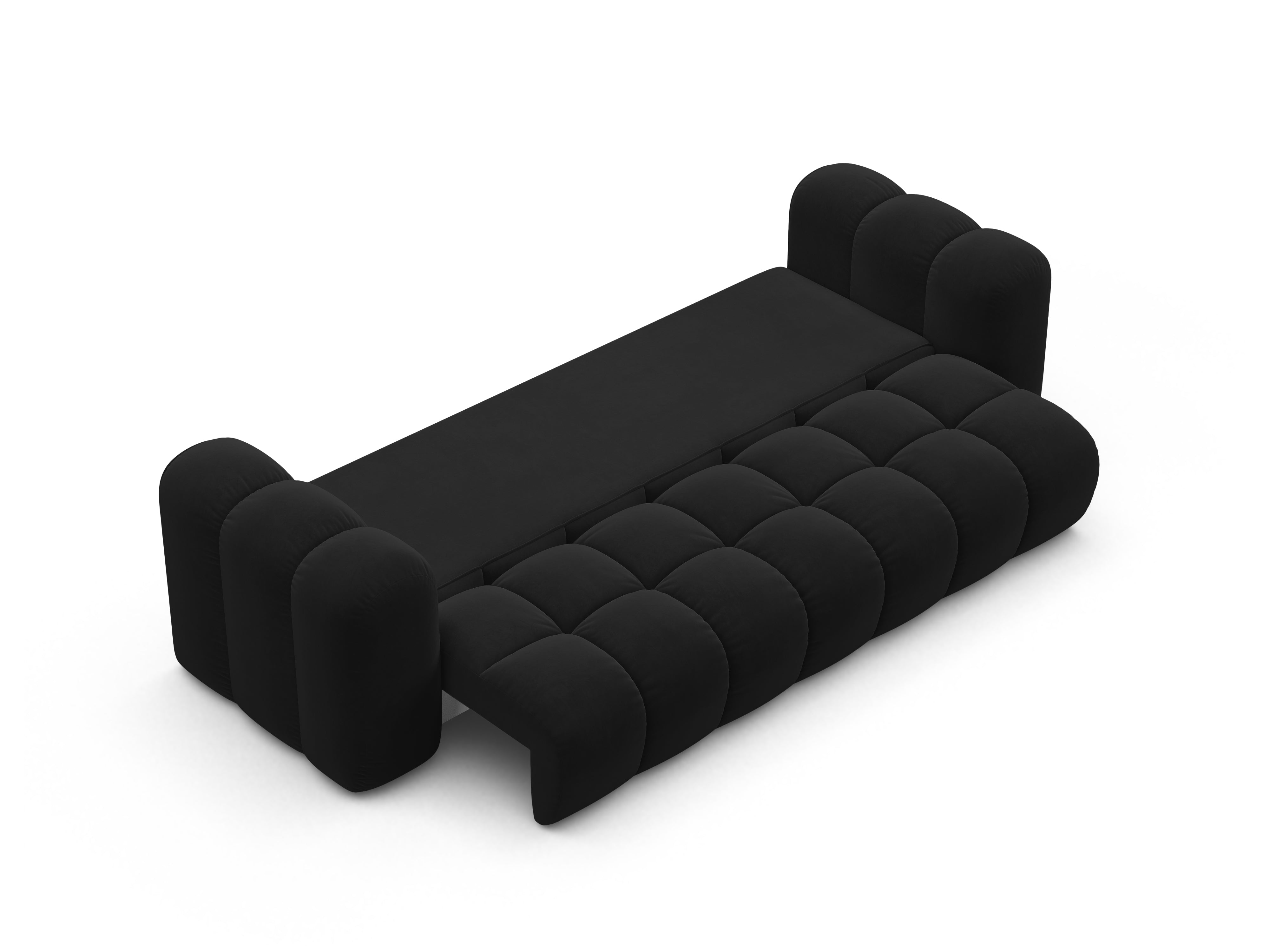 Sofa aksamitna z funkcją spania ASTRO czarny