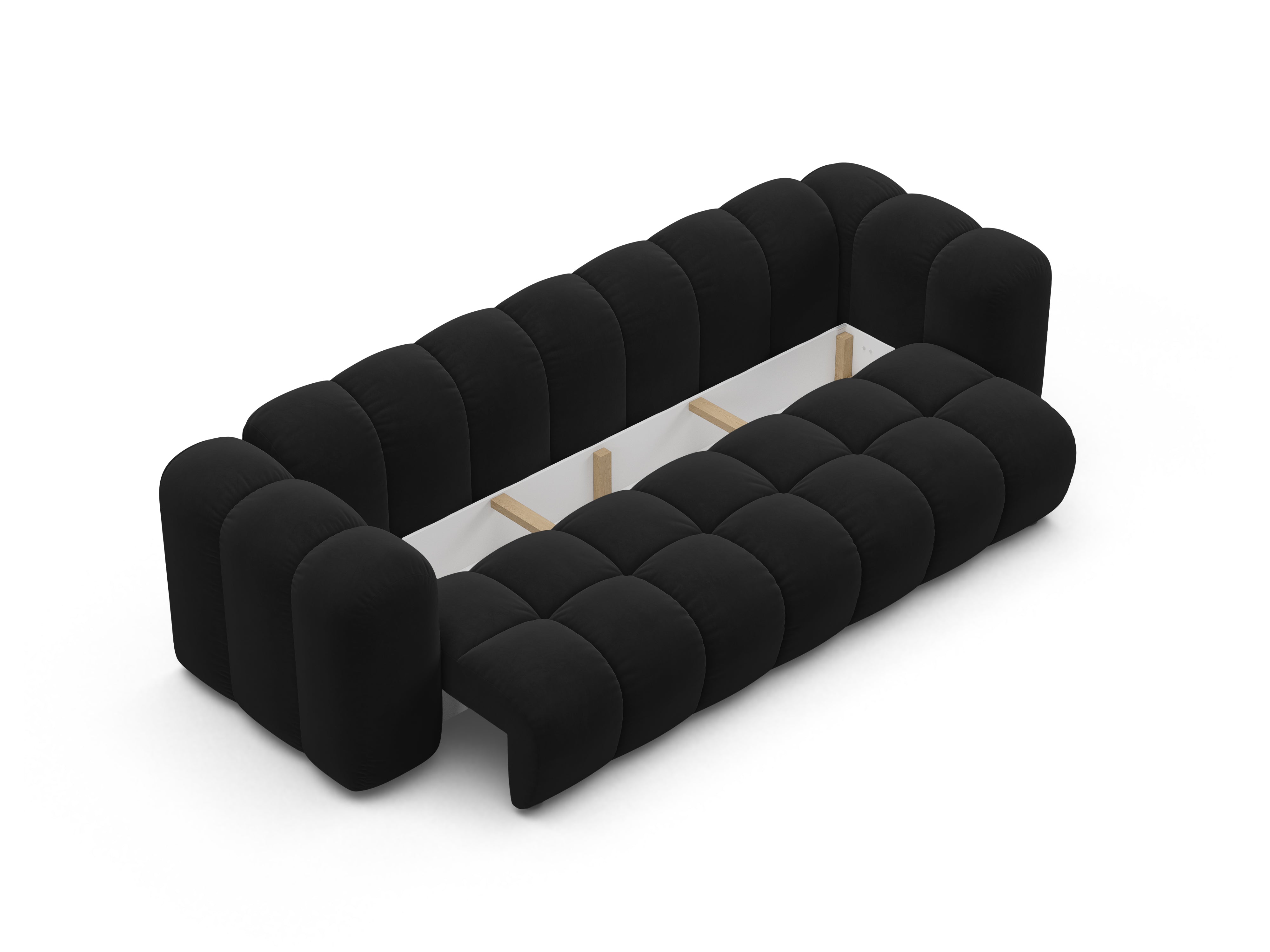 Sofa aksamitna z funkcją spania ASTRO czarny
