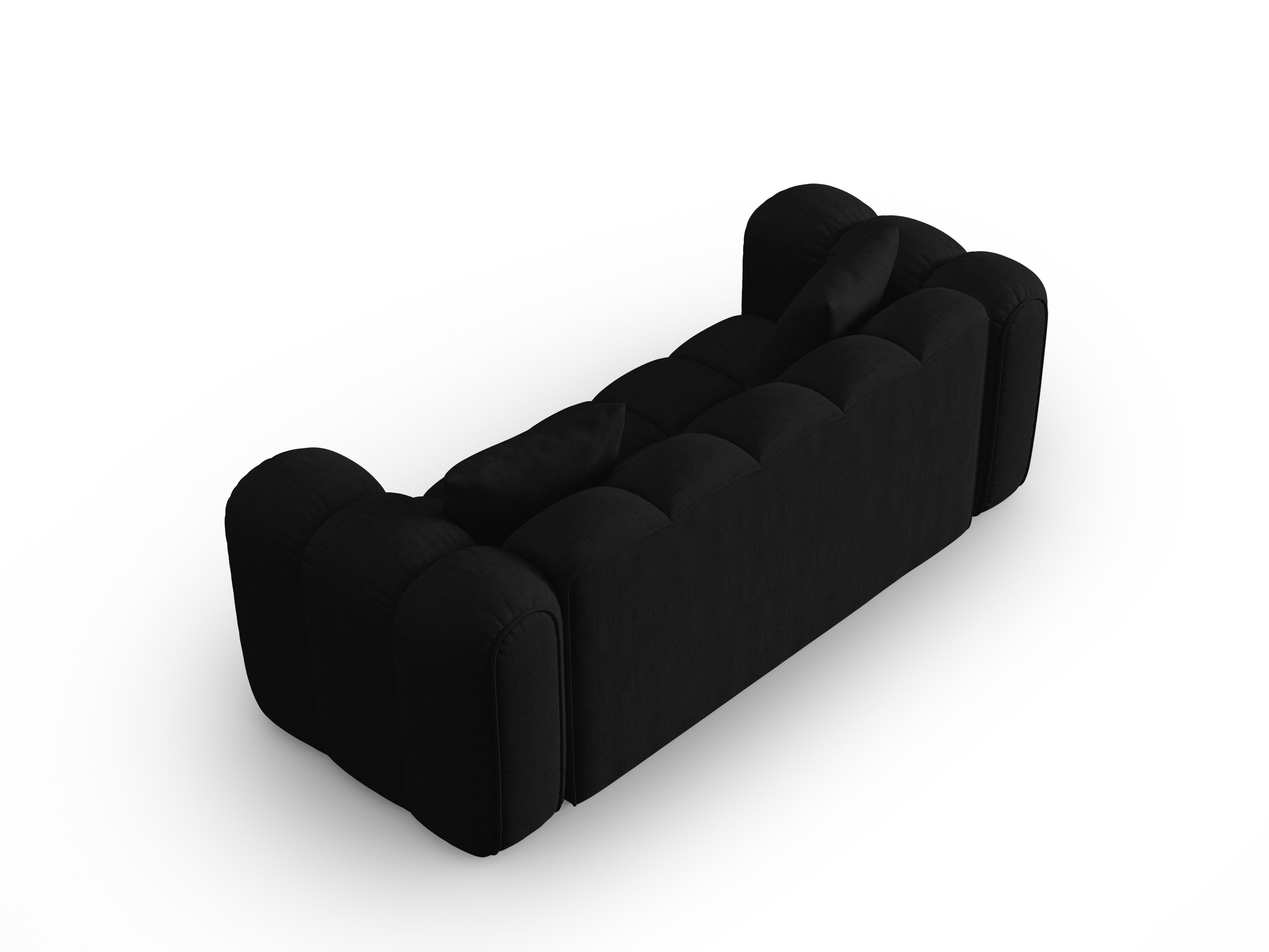 Sofa 3-Sitzer ASTRO schwarzes Chenille