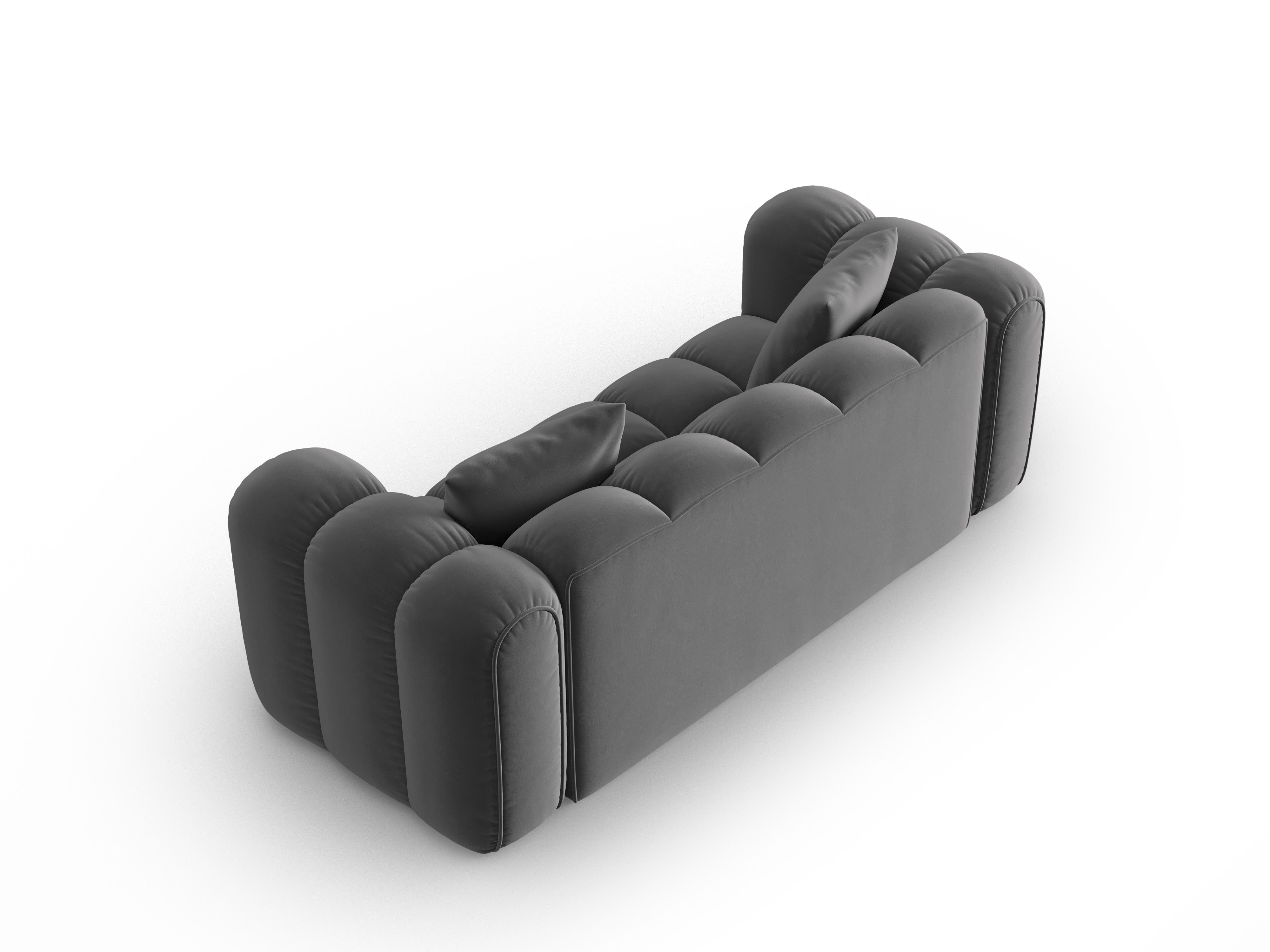 Sofa aksamitna 3-osobowa ASTRO szary