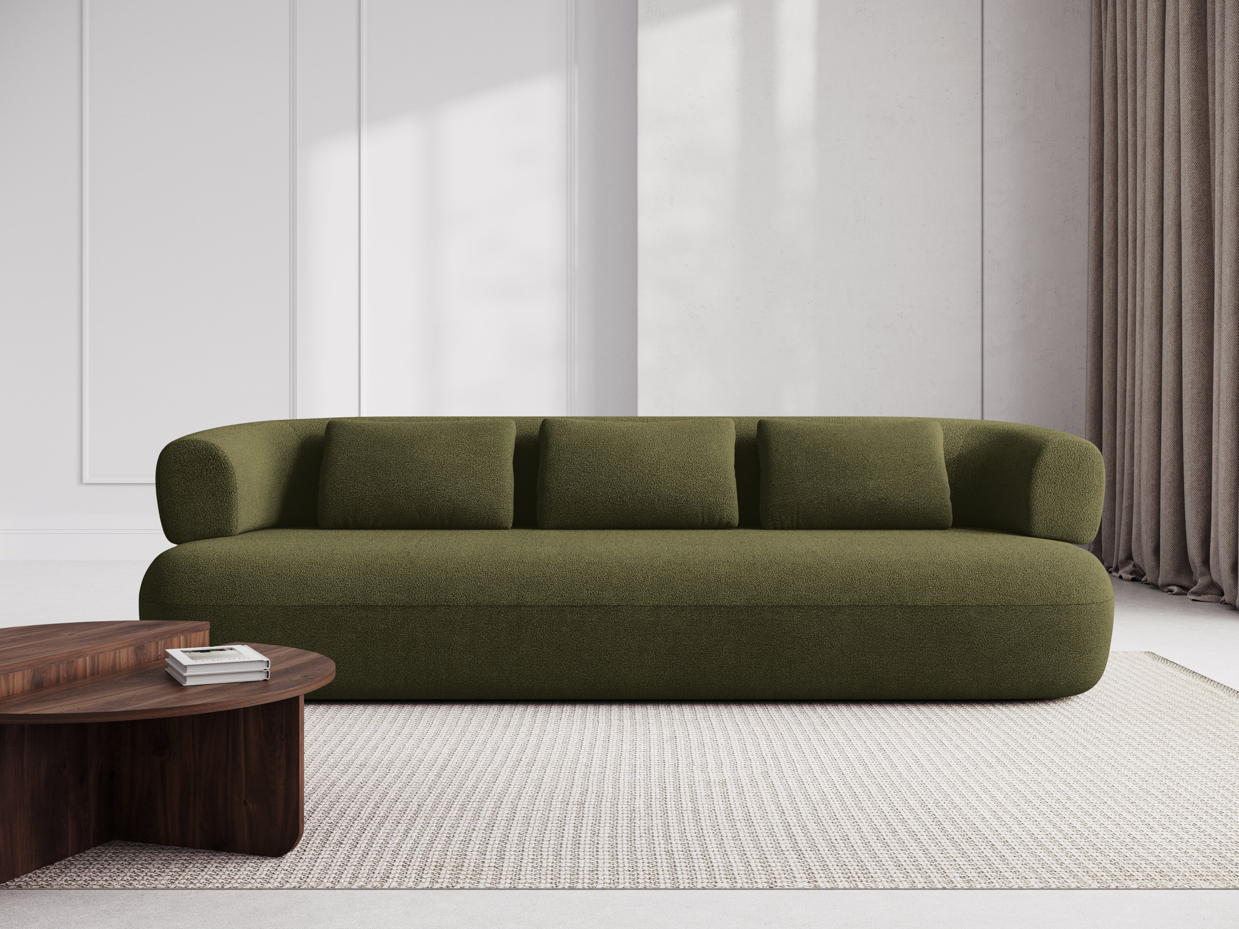 Sofa 3,5-osobowa ALDRIN zielony boucle