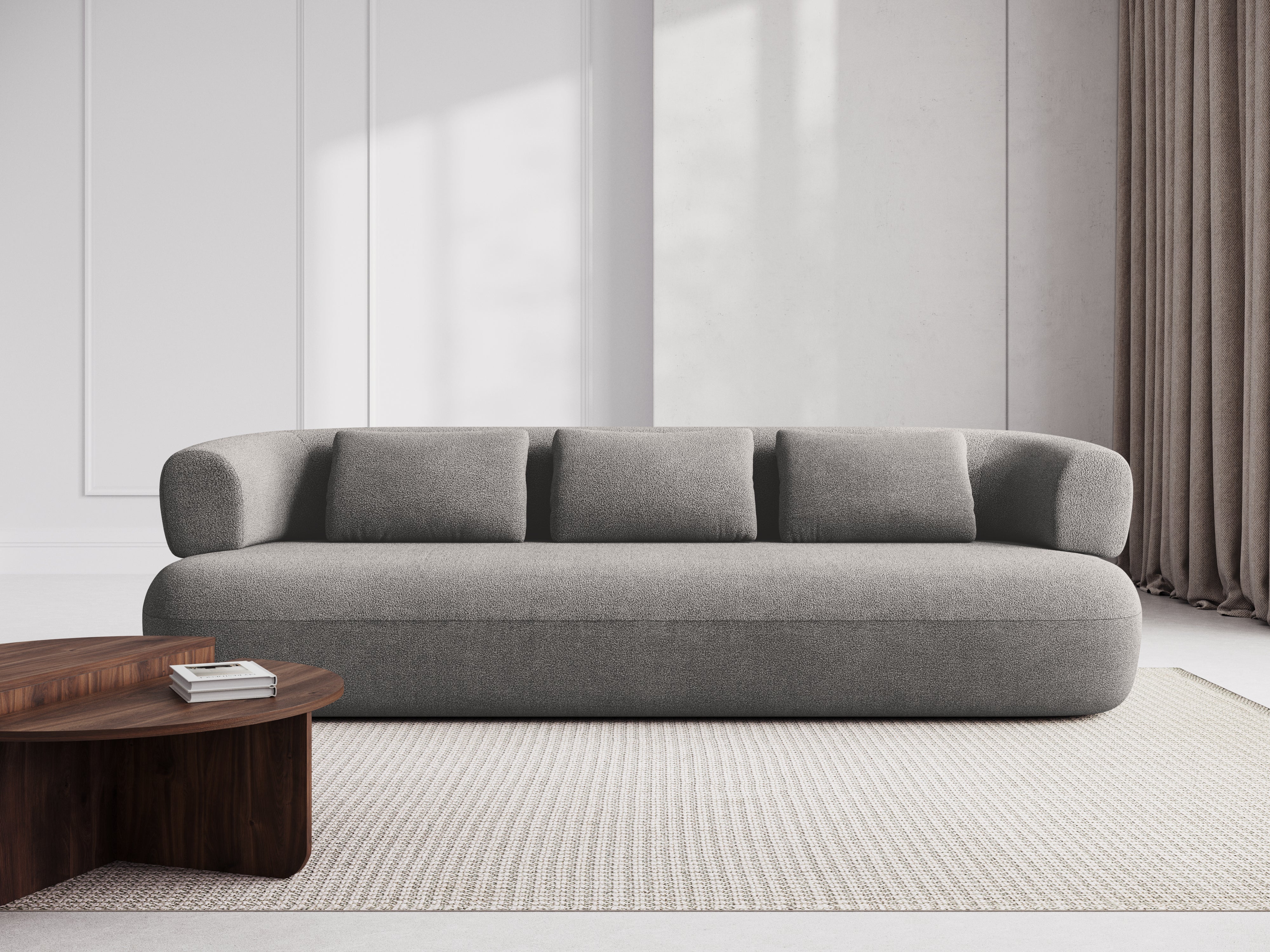Sofa 3,5-osobowa ALDRIN jasnoszary boucle