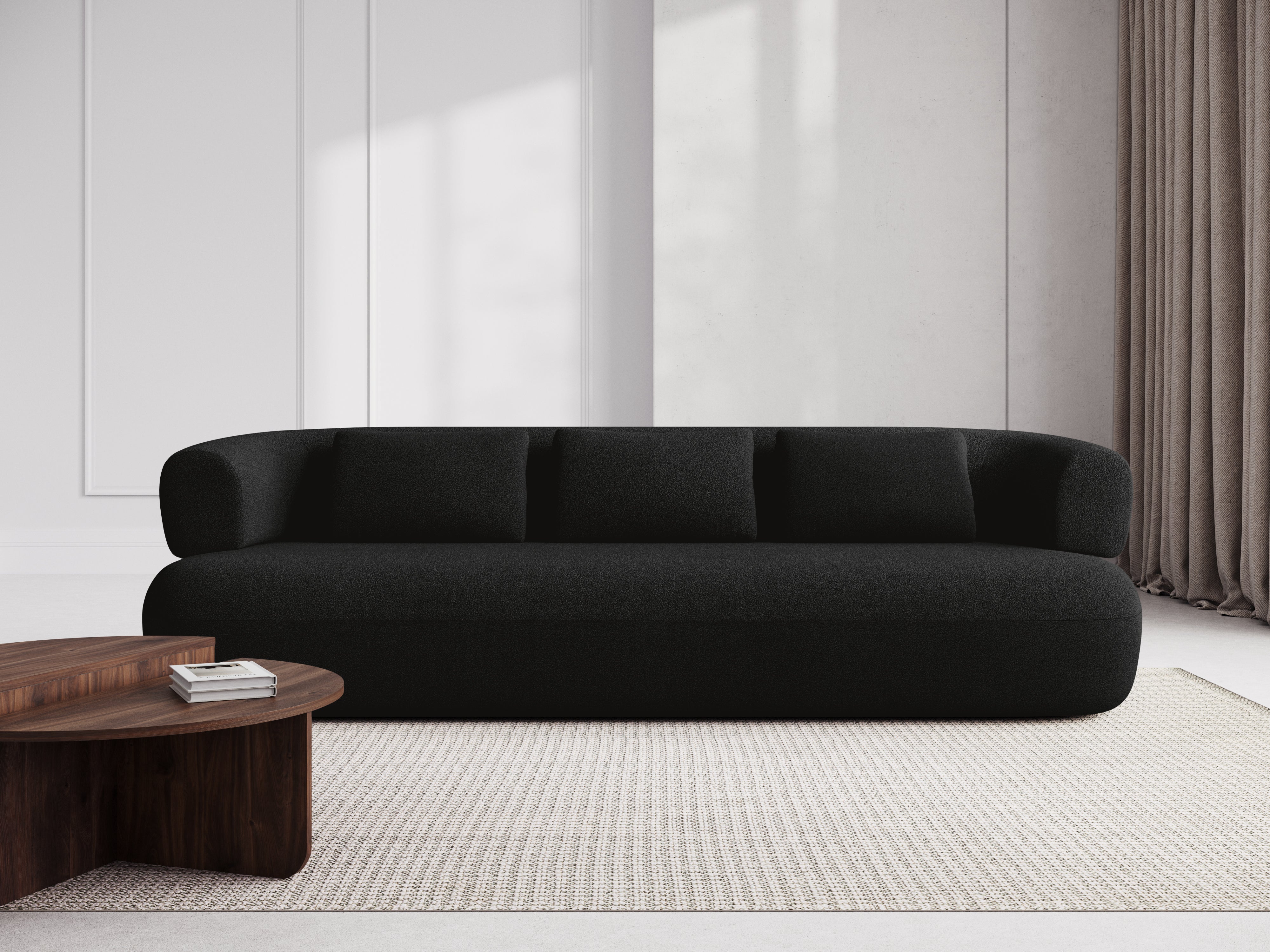 Sofa 3,5-osobowa ALDRIN czarny boucle