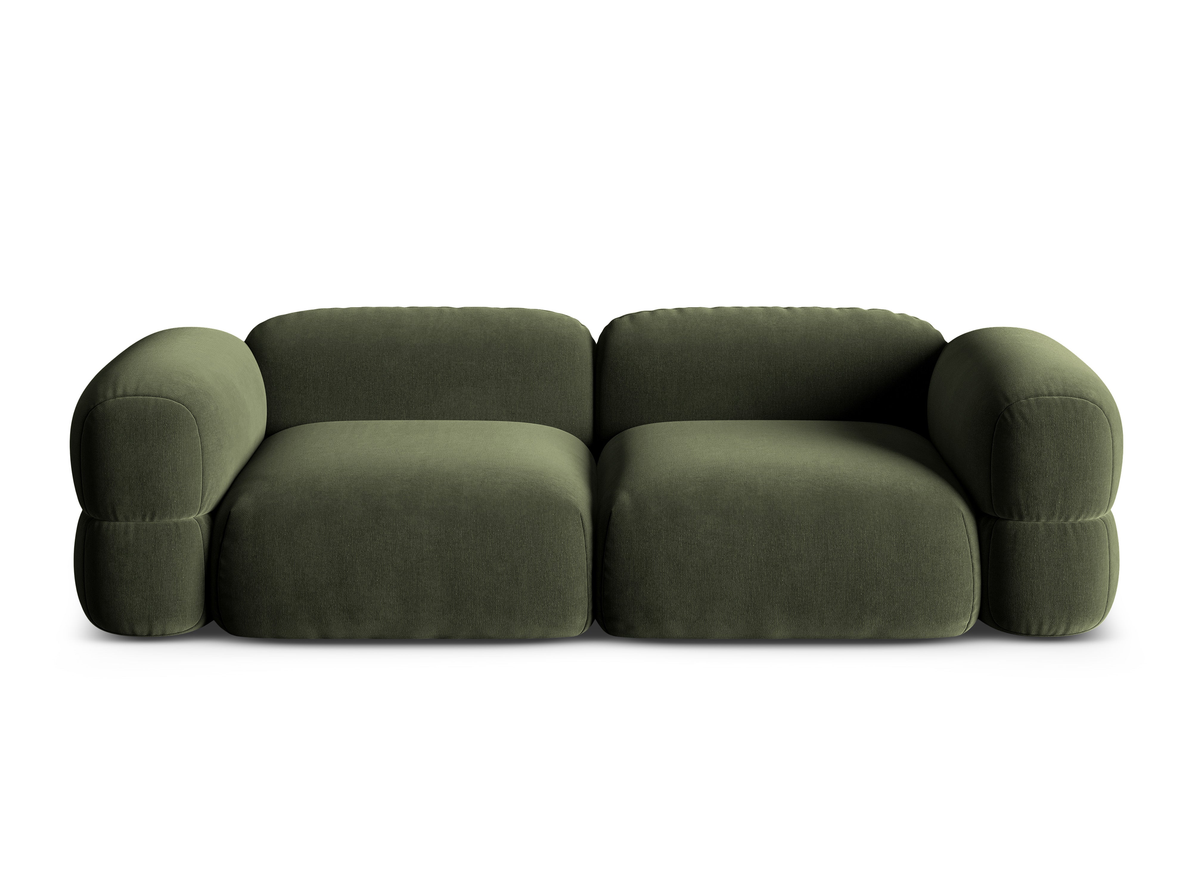 Sofa aksamitna 4-osobowa ROGER oliwkowy