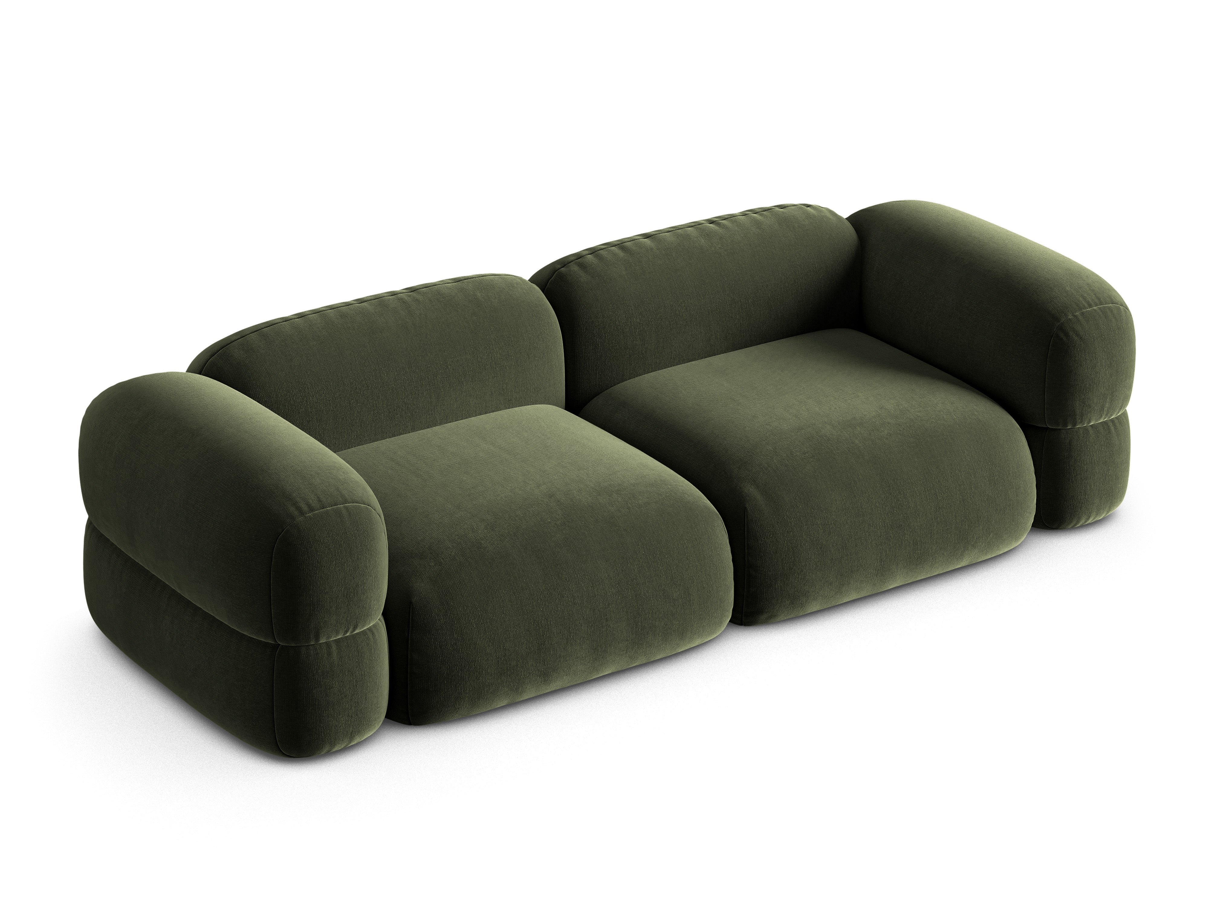 Sofa aksamitna 4-osobowa ROGER oliwkowy