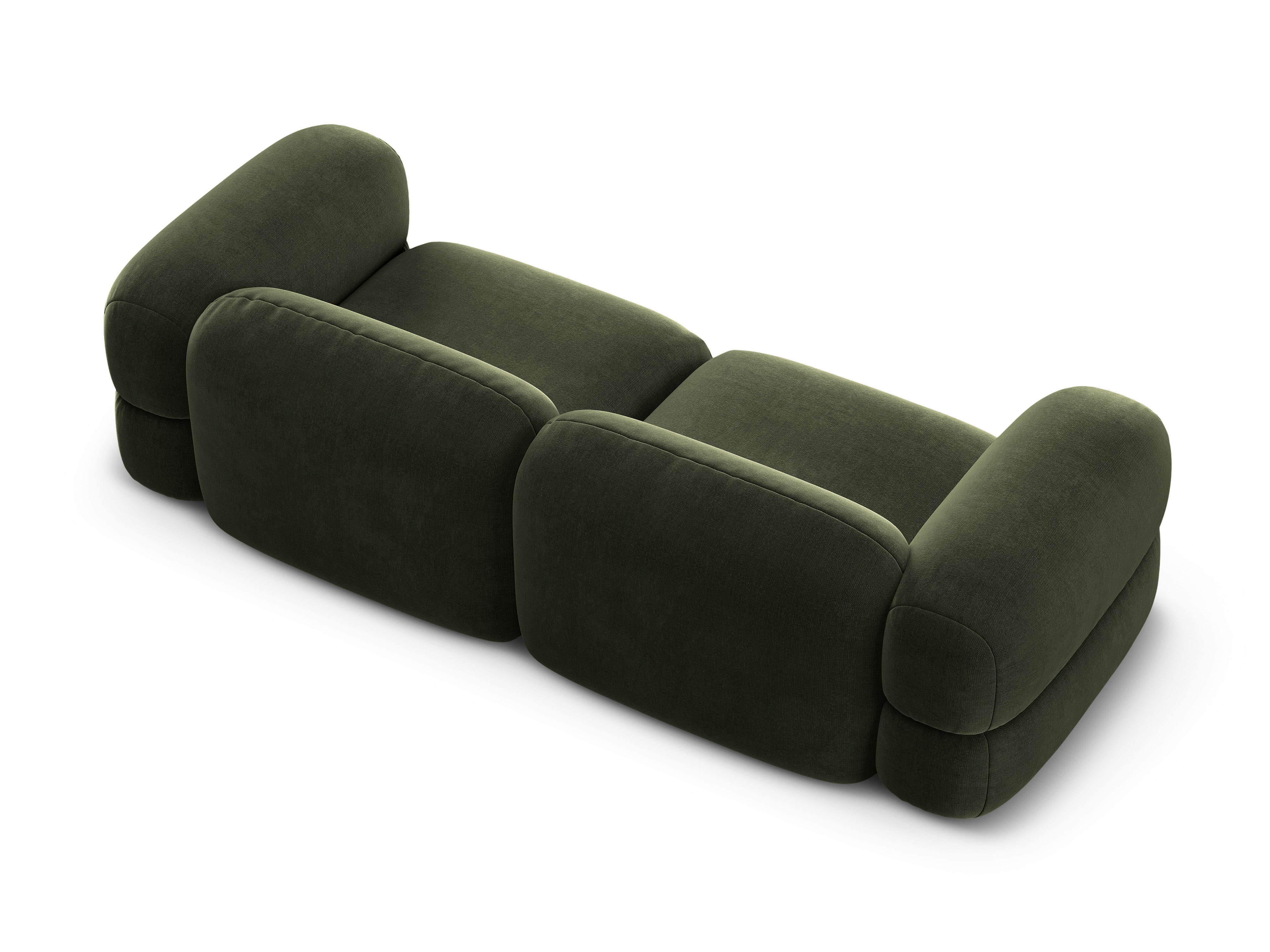 Sofa aksamitna 4-osobowa ROGER oliwkowy