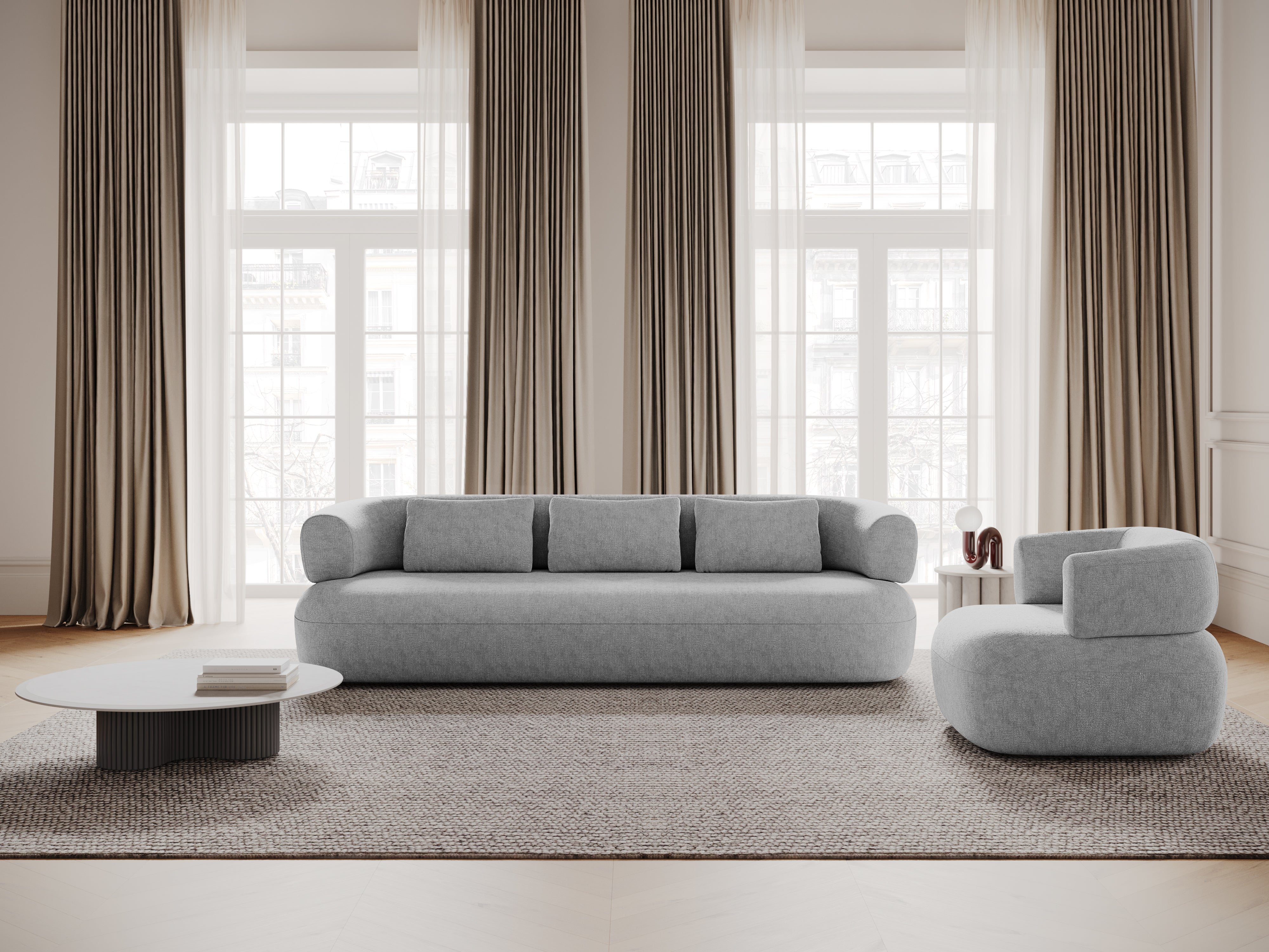 Sofa 3,5-osobowa ALDRIN szary szenil