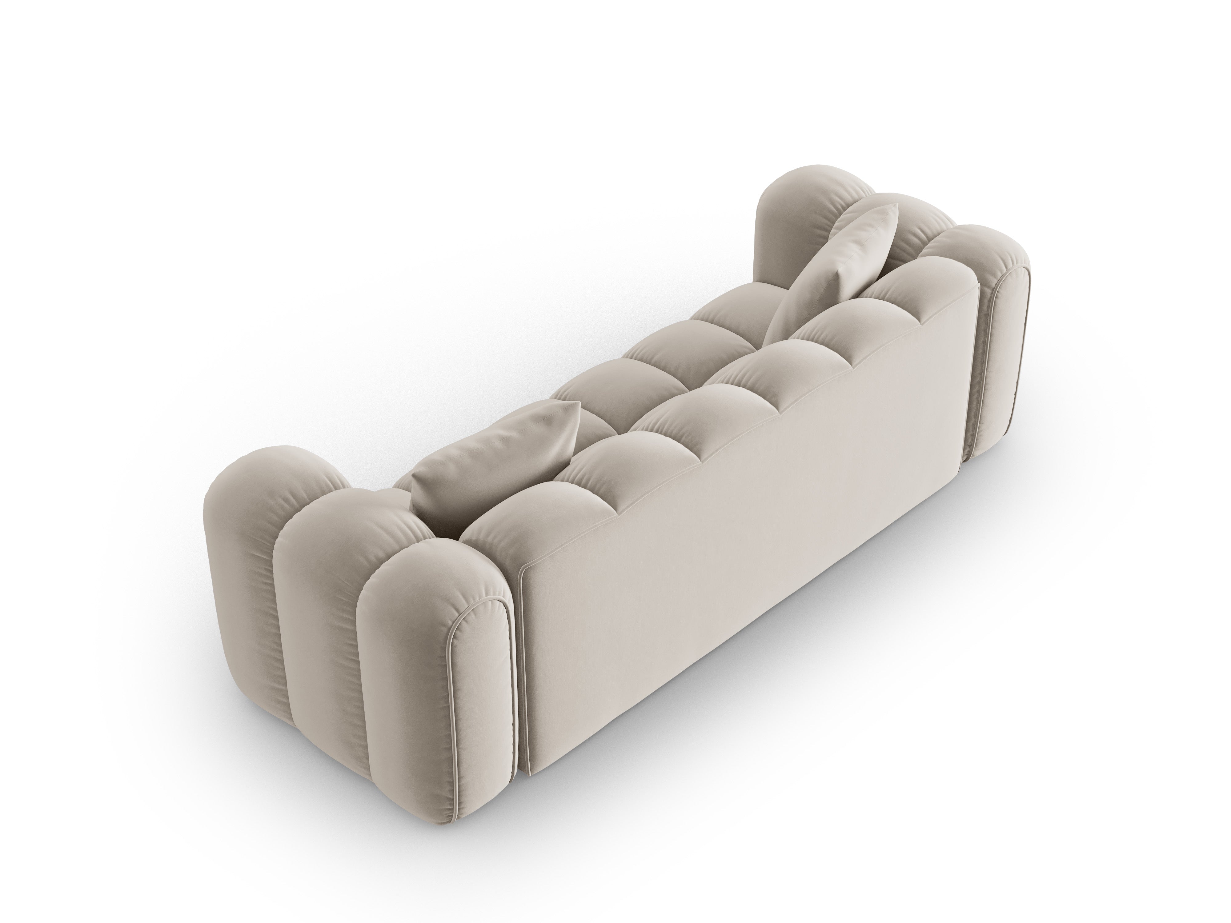 Velvet sofa for 4 people ASTRO ecru