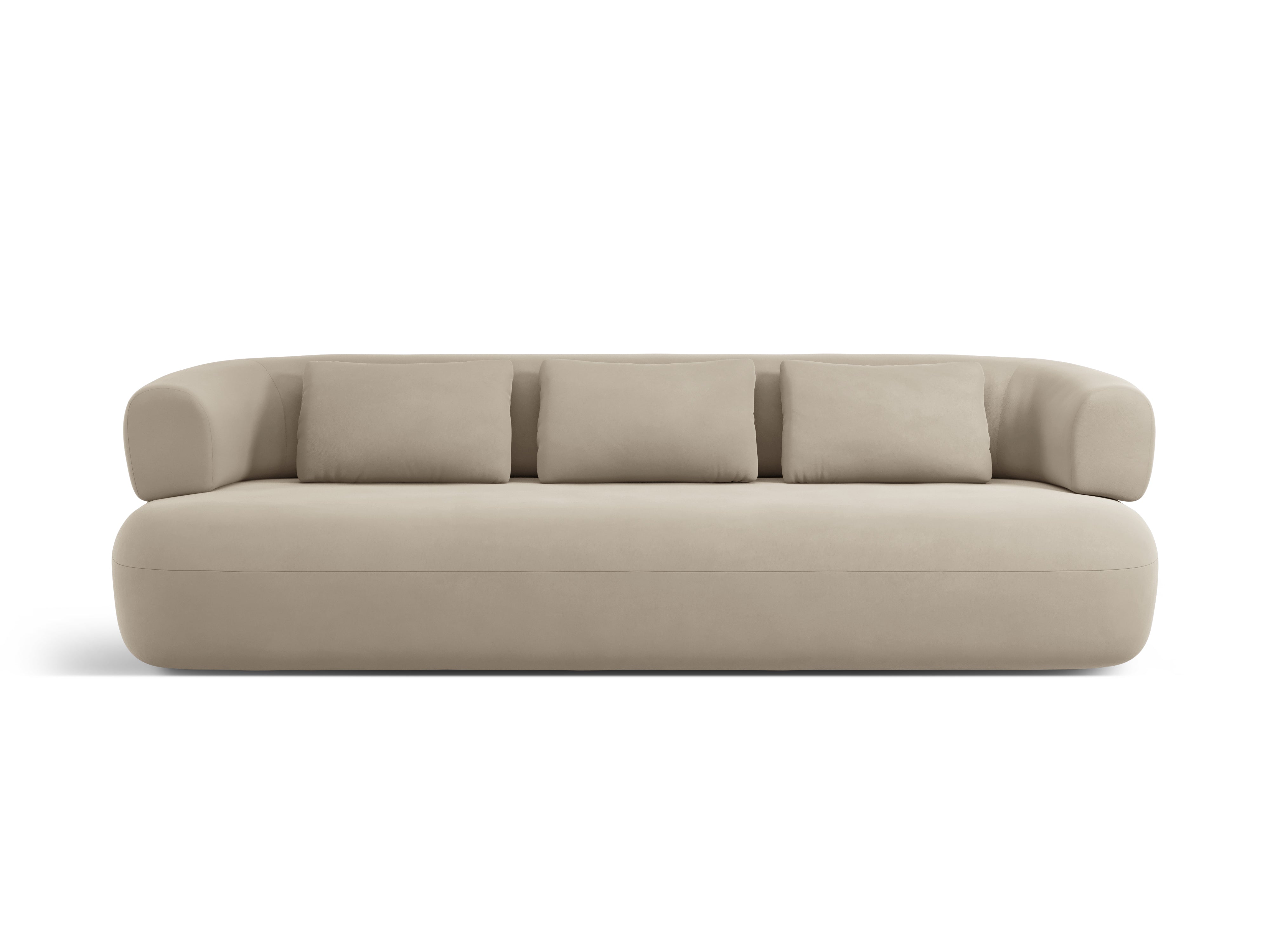 Sofa aksamitna 4-osobowa ALDRIN beżowy