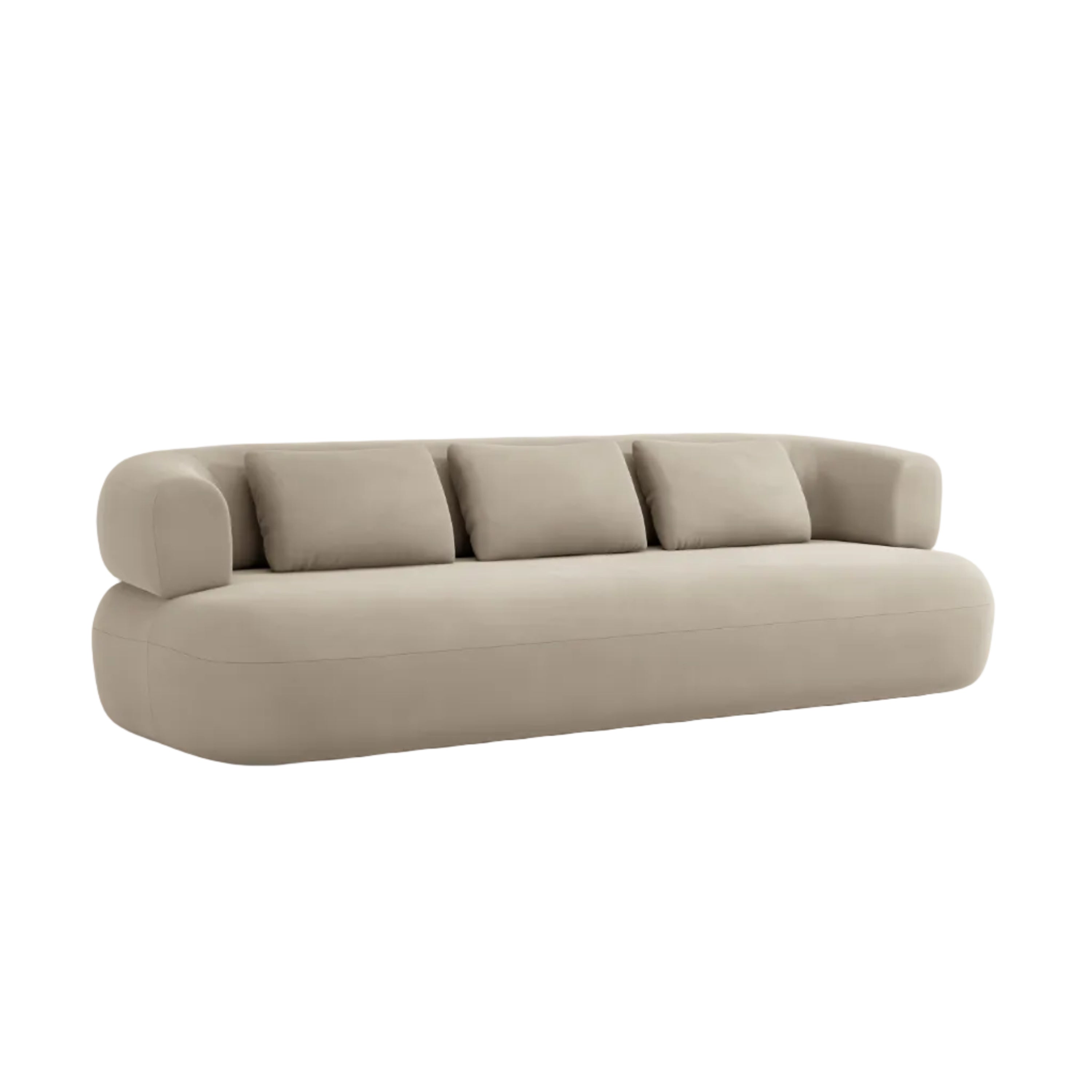 Sofa aksamitna 4-osobowa ALDRIN beżowy