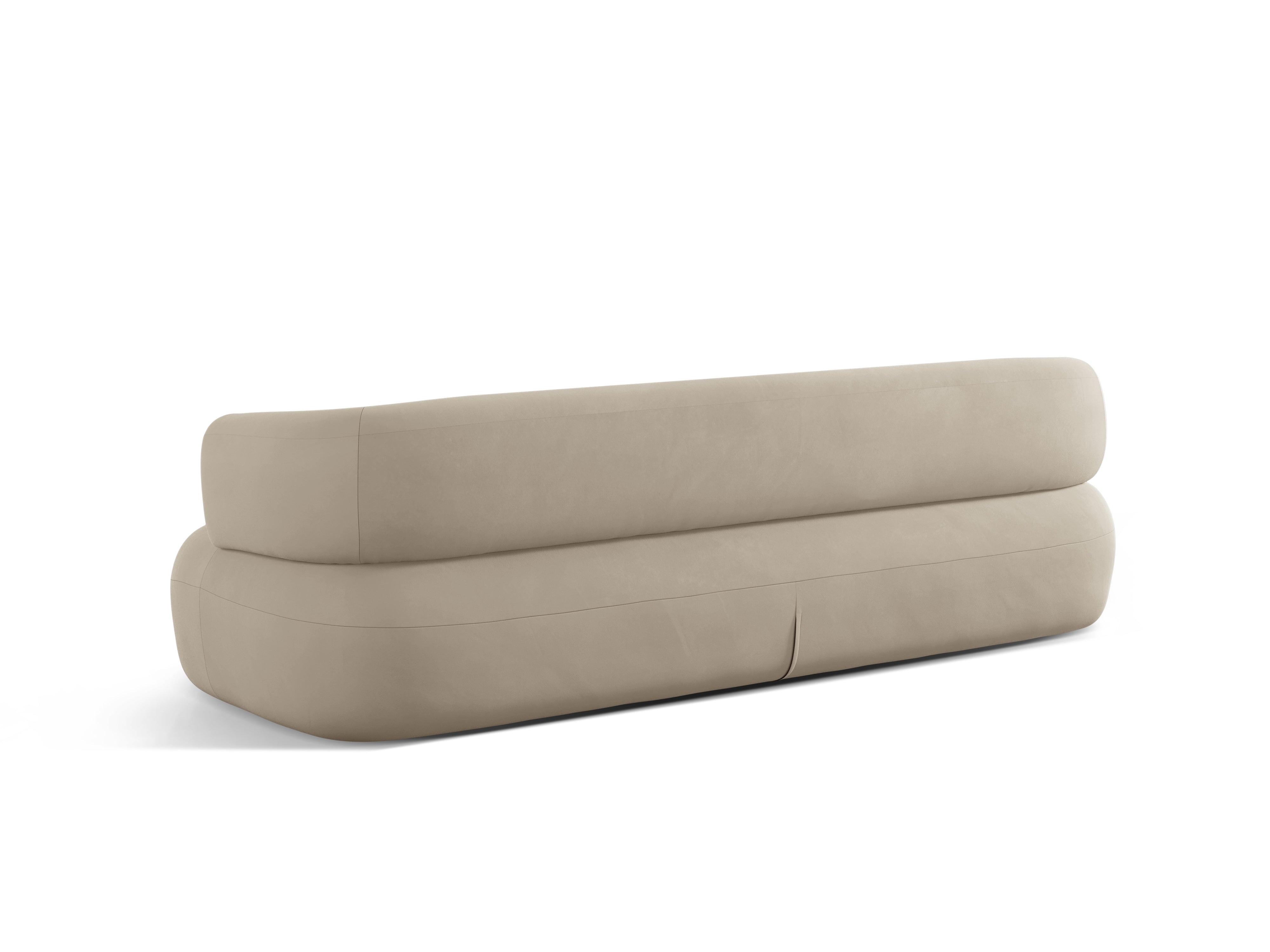 Sofa aksamitna 4-osobowa ALDRIN beżowy