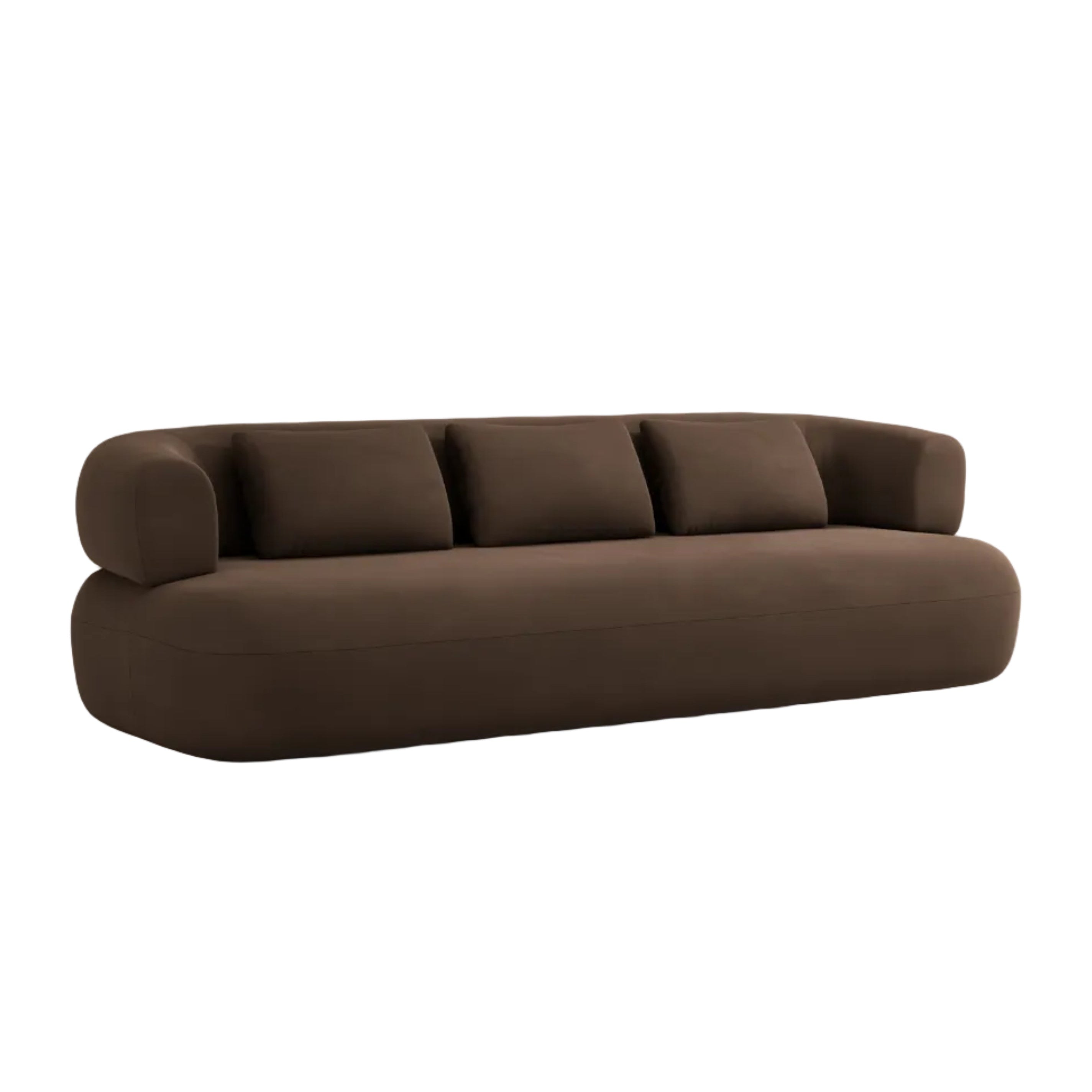Sofa aksamitna 4-osobowa ALDRIN czekoladowy