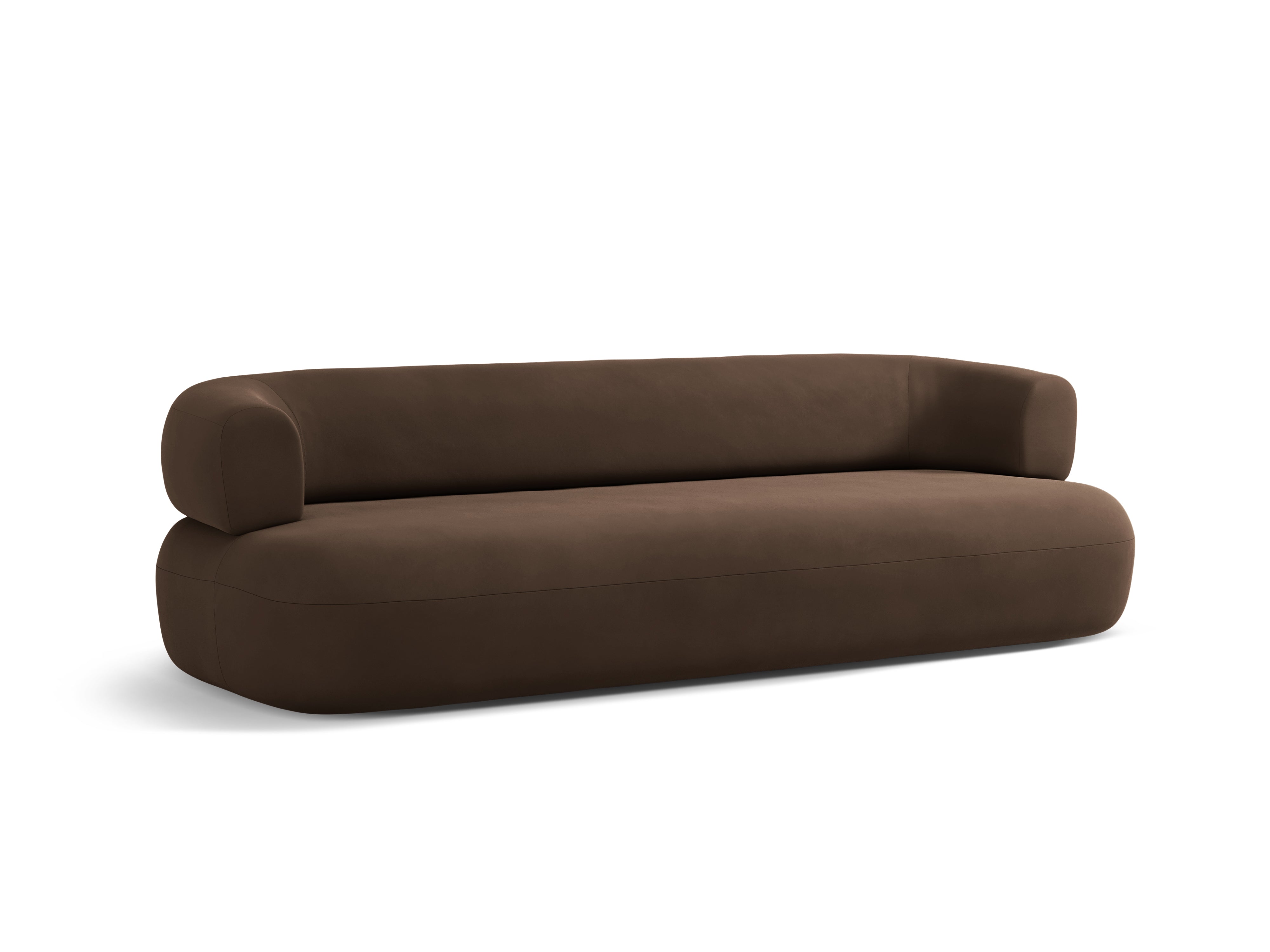 Sofa aksamitna 4-osobowa ALDRIN czekoladowy