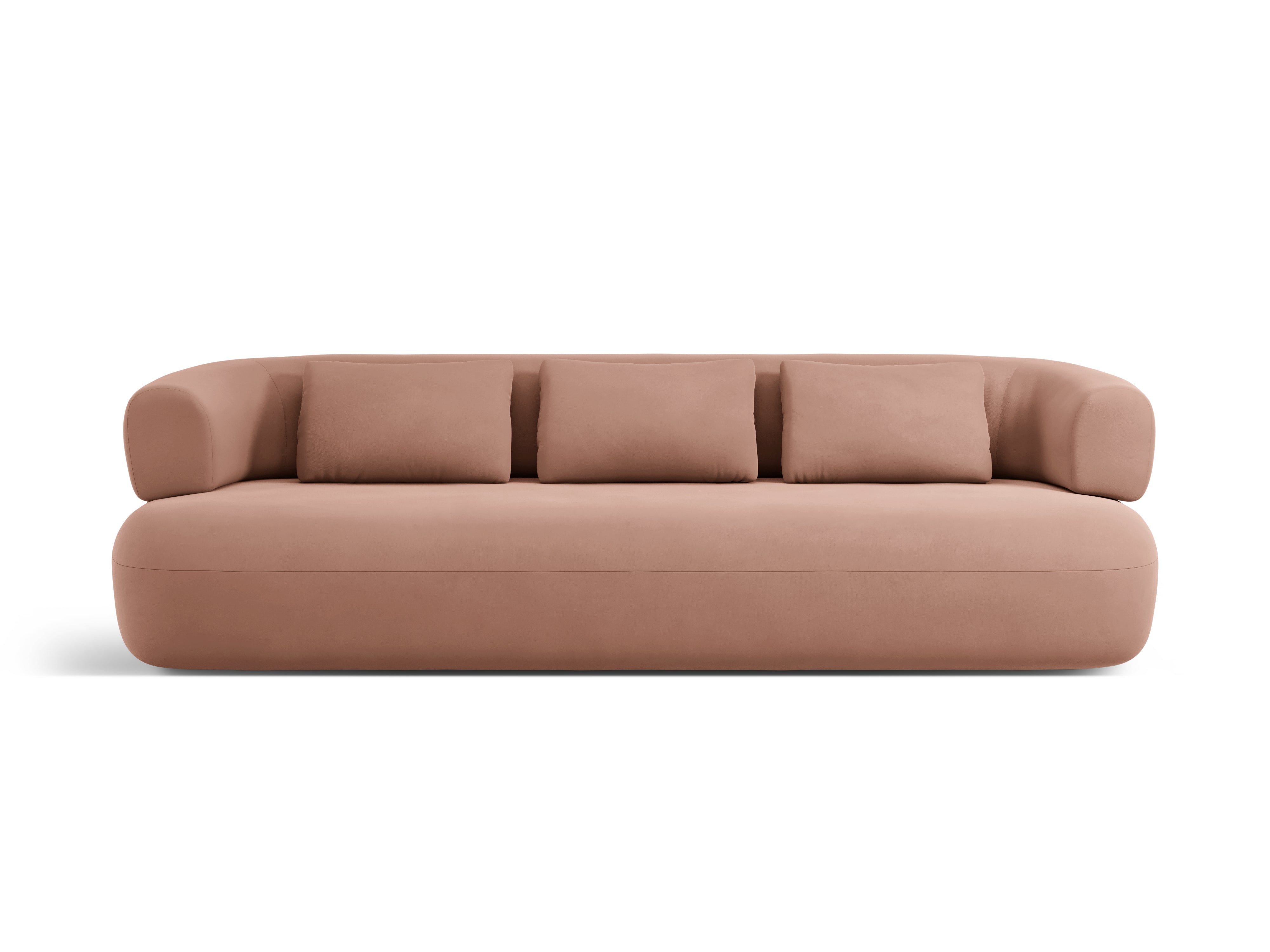 Sofa aksamitna 4-osobowa ALDRIN różowy