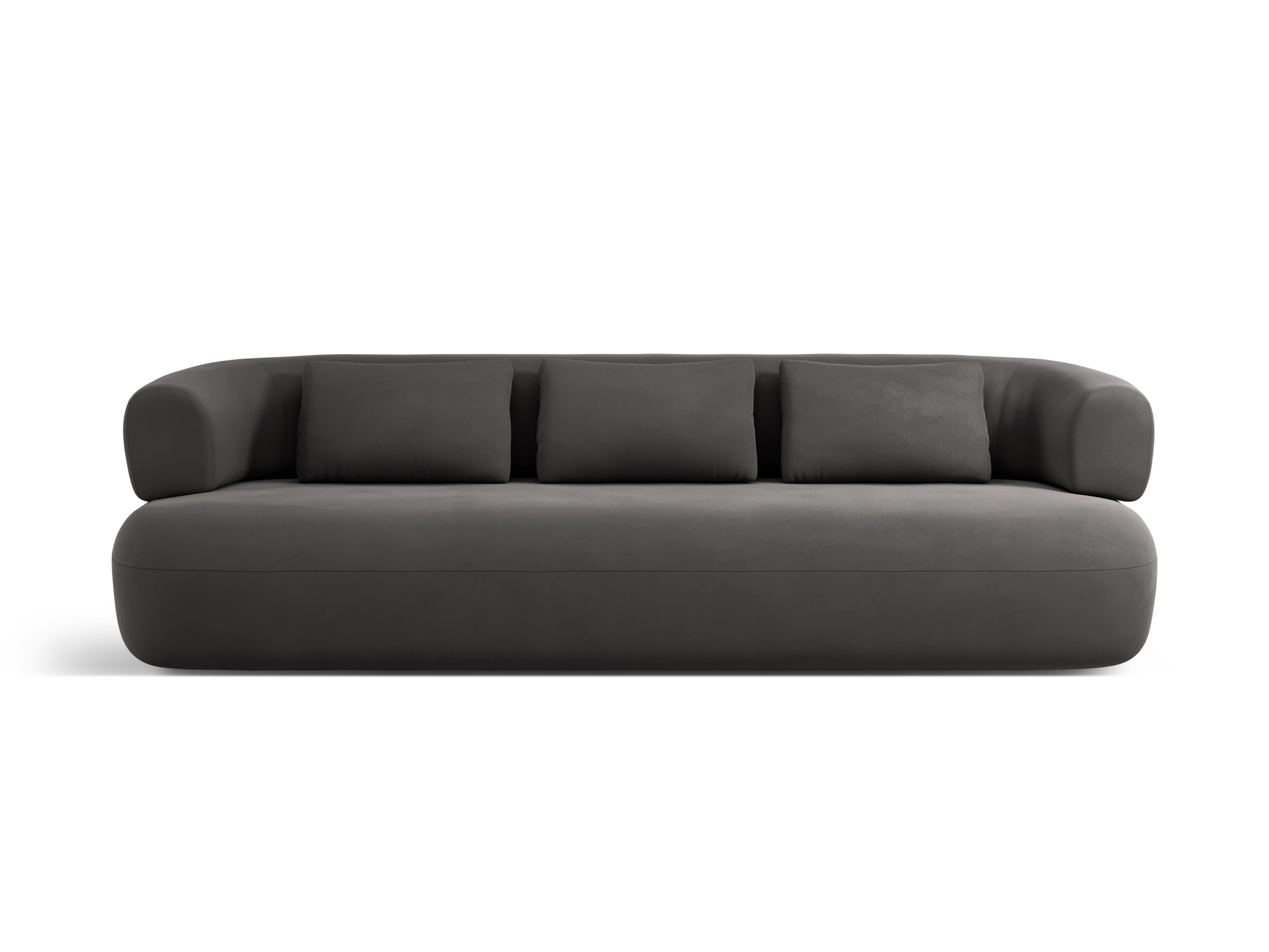 Sofa aksamitna 4-osobowa ALDRIN ciemnoszary