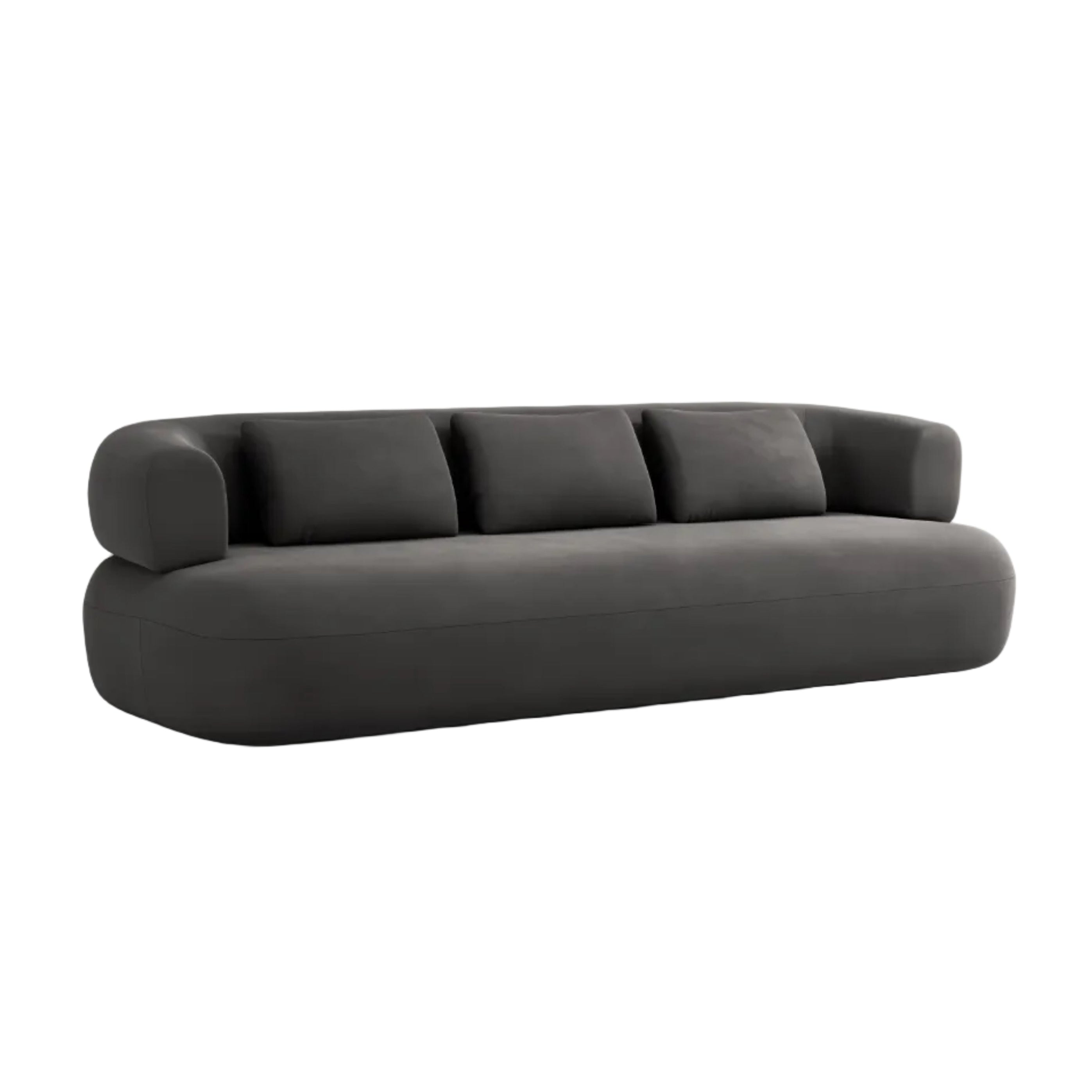 Sofa aksamitna 4-osobowa ALDRIN ciemnoszary