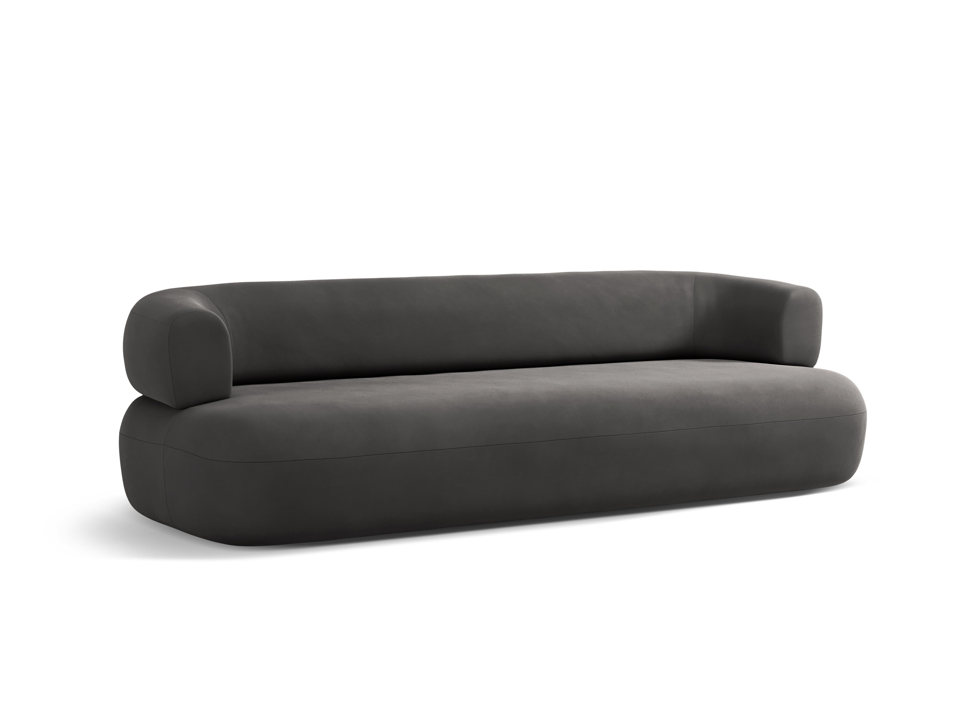 Sofa aksamitna 4-osobowa ALDRIN ciemnoszary