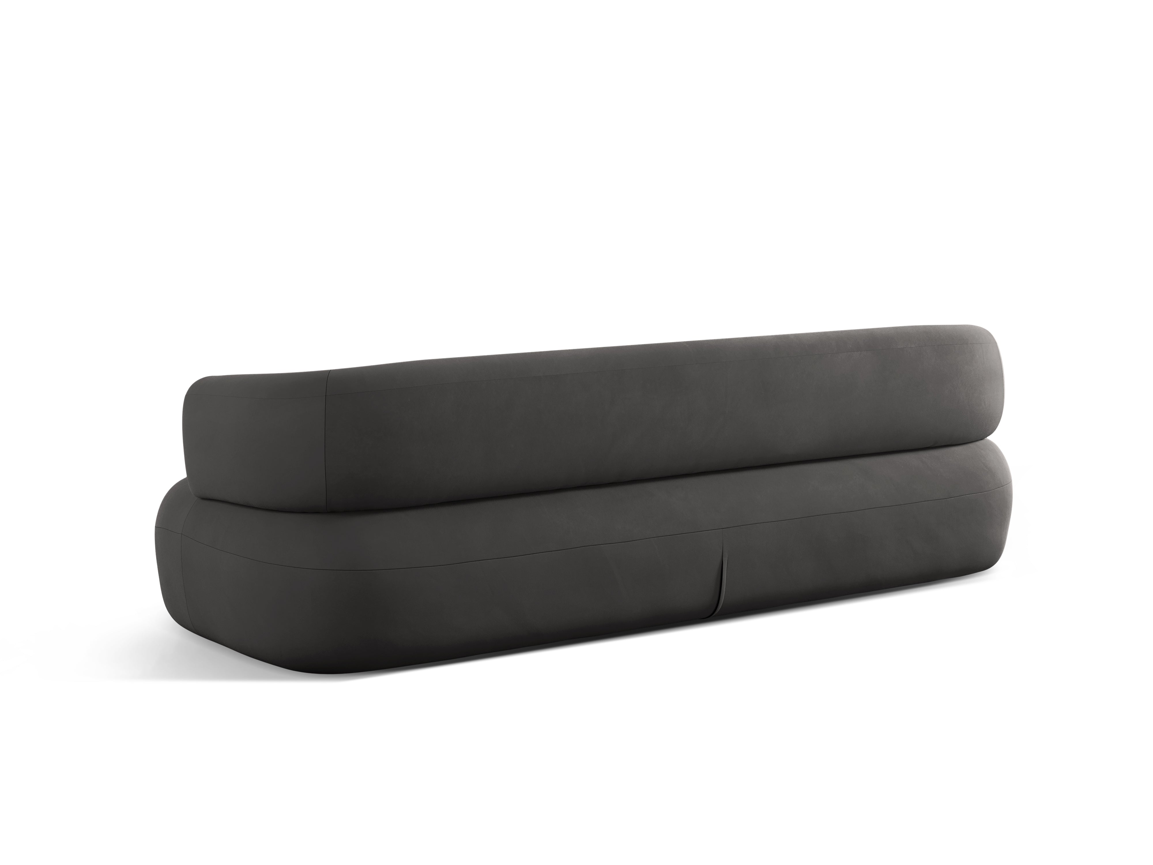 Sofa aksamitna 4-osobowa ALDRIN ciemnoszary