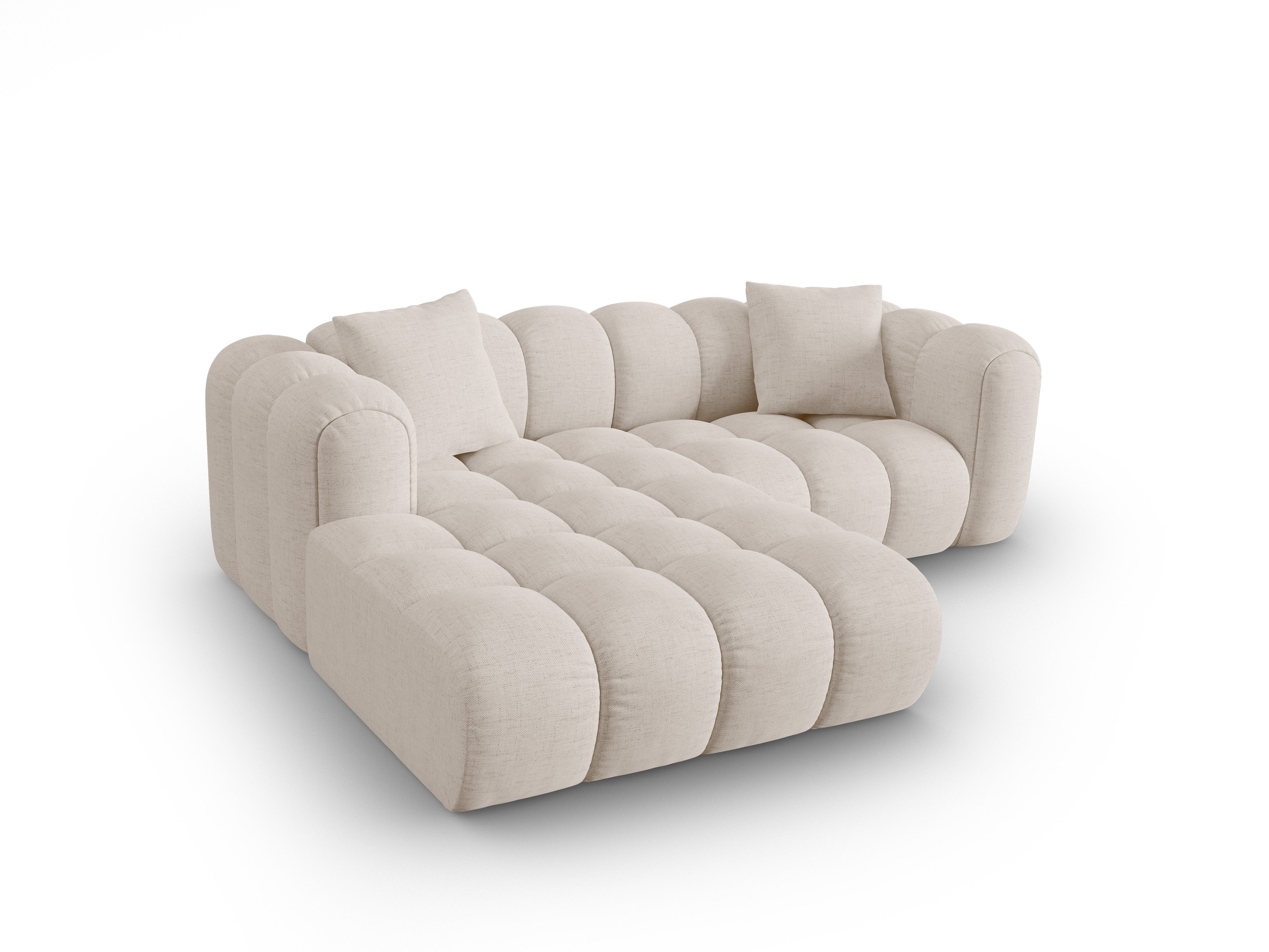 3-sitziger linksseitiger Ecksofa ASTRO beige Chenille