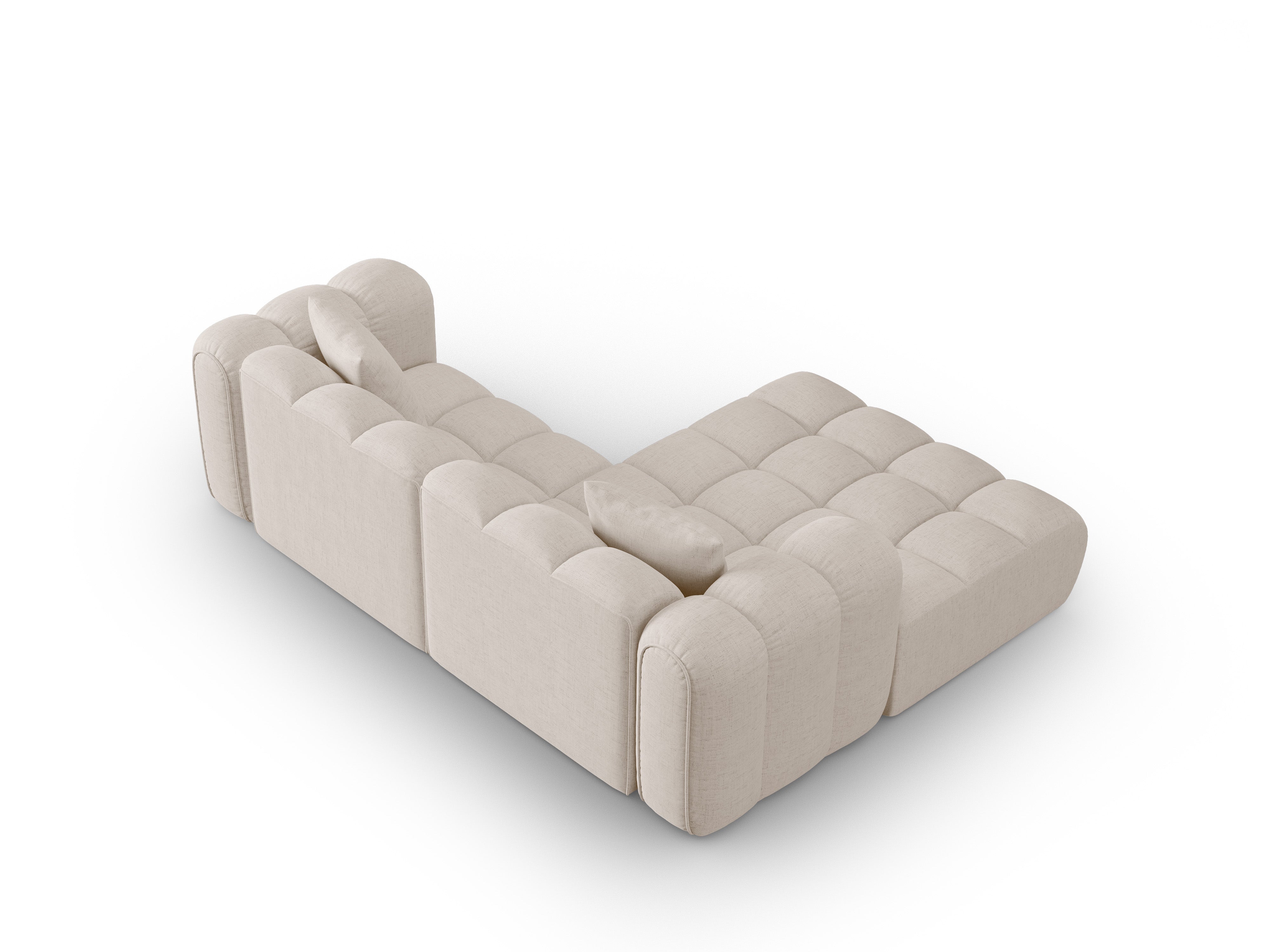 3-sitziger linksseitiger Ecksofa ASTRO beige Chenille